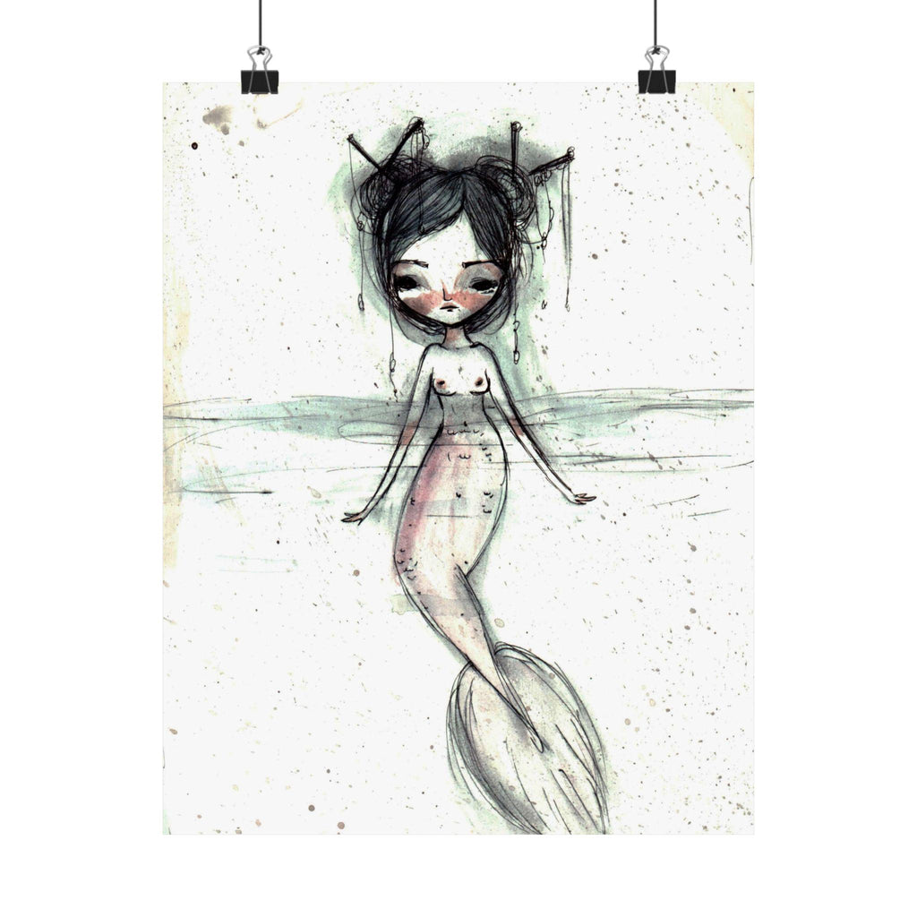 Watercolor Mermaid II · Poster Print