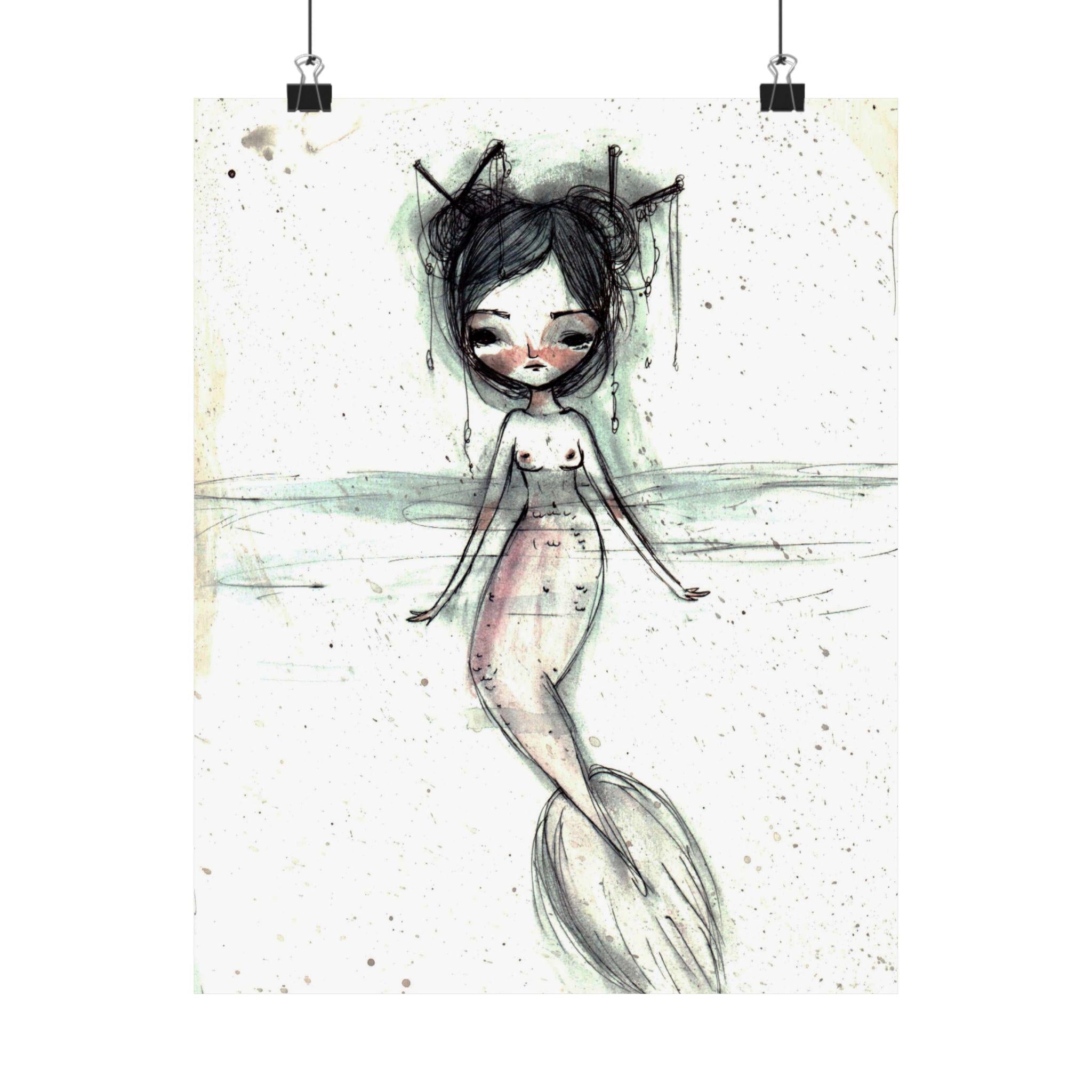 Watercolor Mermaid II · Poster Print