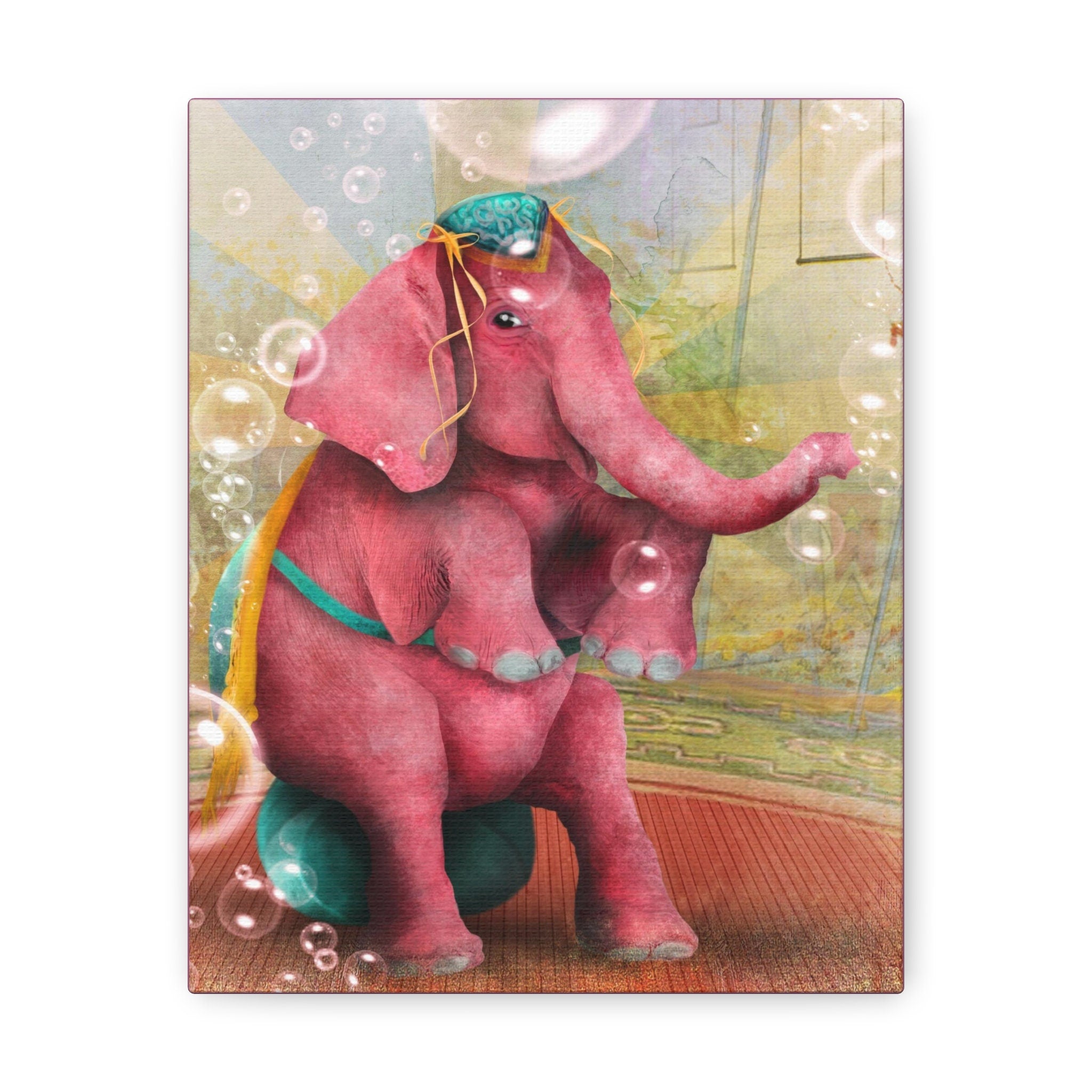 Lady Beatriz the Pink Elephant · Canvas Print