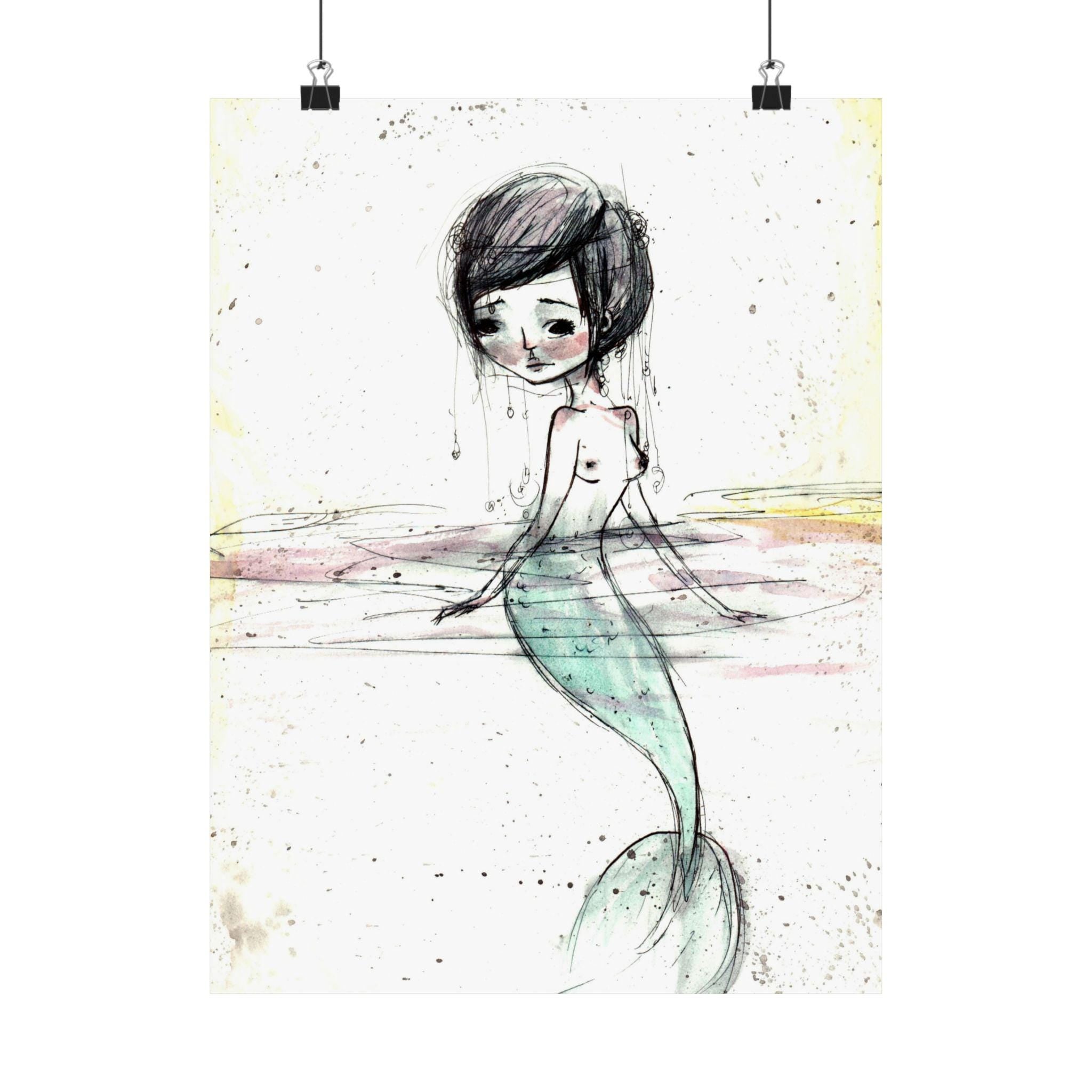 Watercolor Mermaid · Poster Print