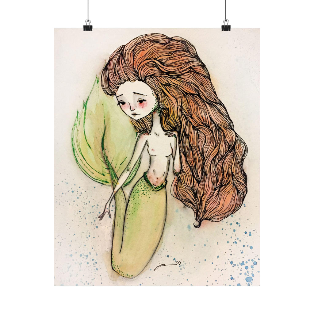 Mermaid in Red · Poster Print