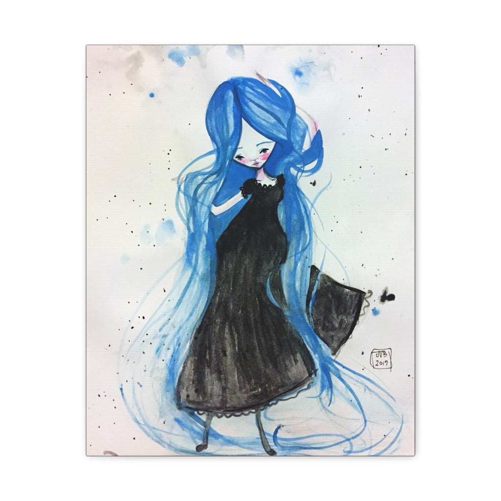 Rapunzel in Blue · Canvas Print