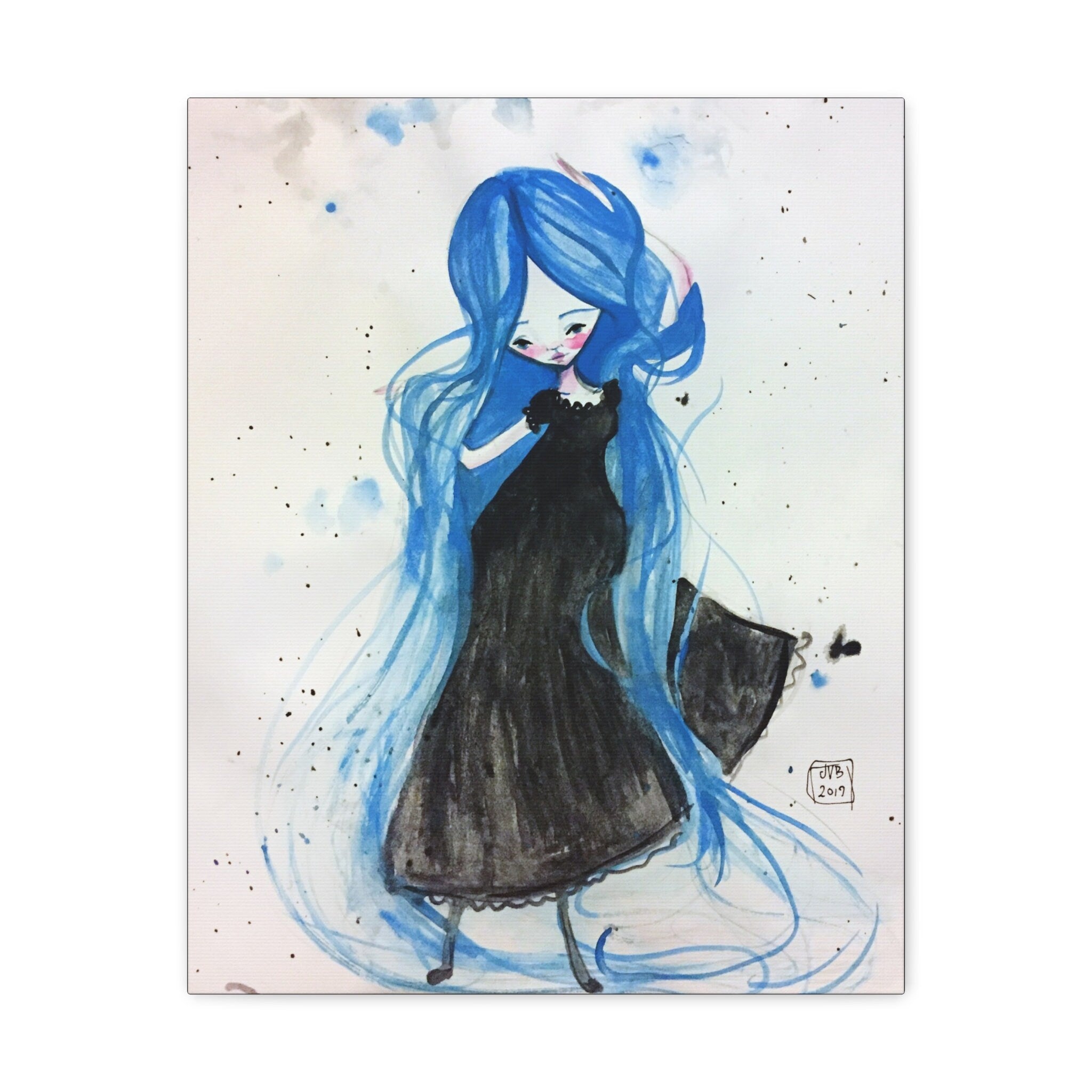 Rapunzel in Blue · Canvas Print