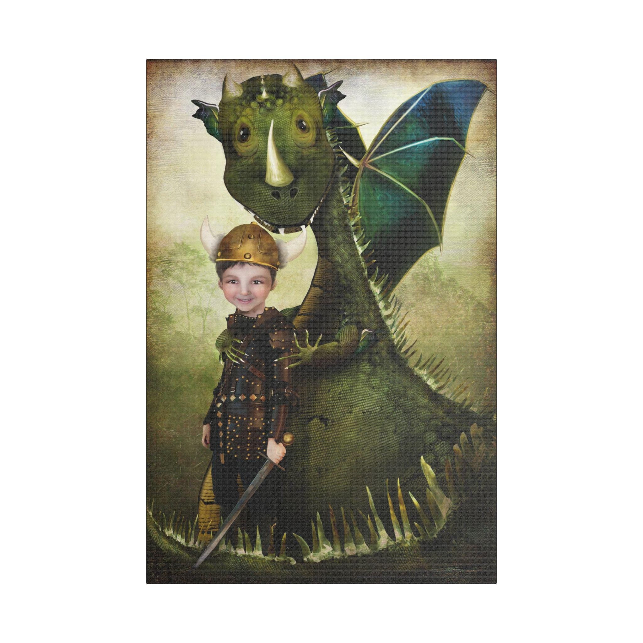 Evan and Green Dragon · Canvas Print