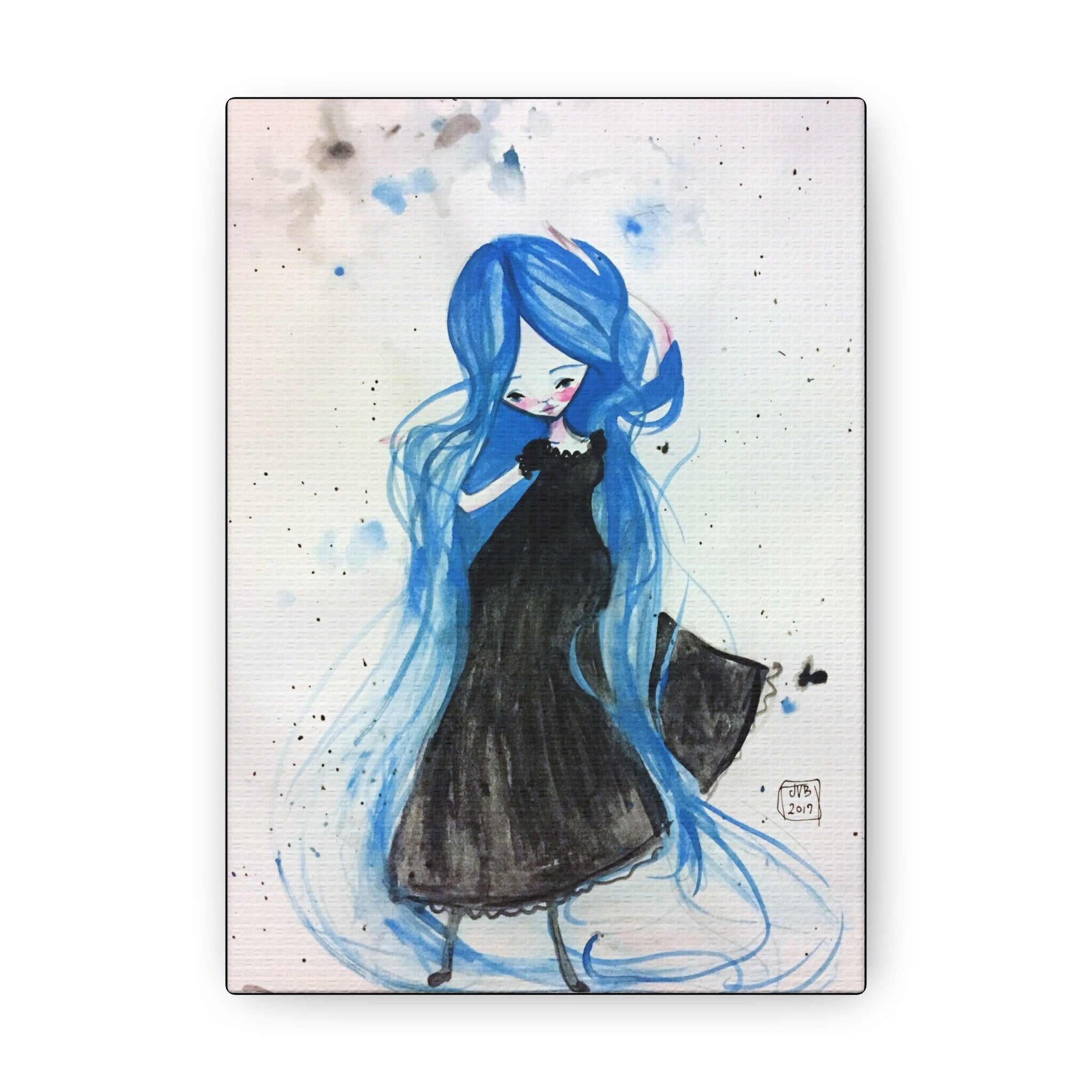 Rapunzel in Blue · Canvas Print