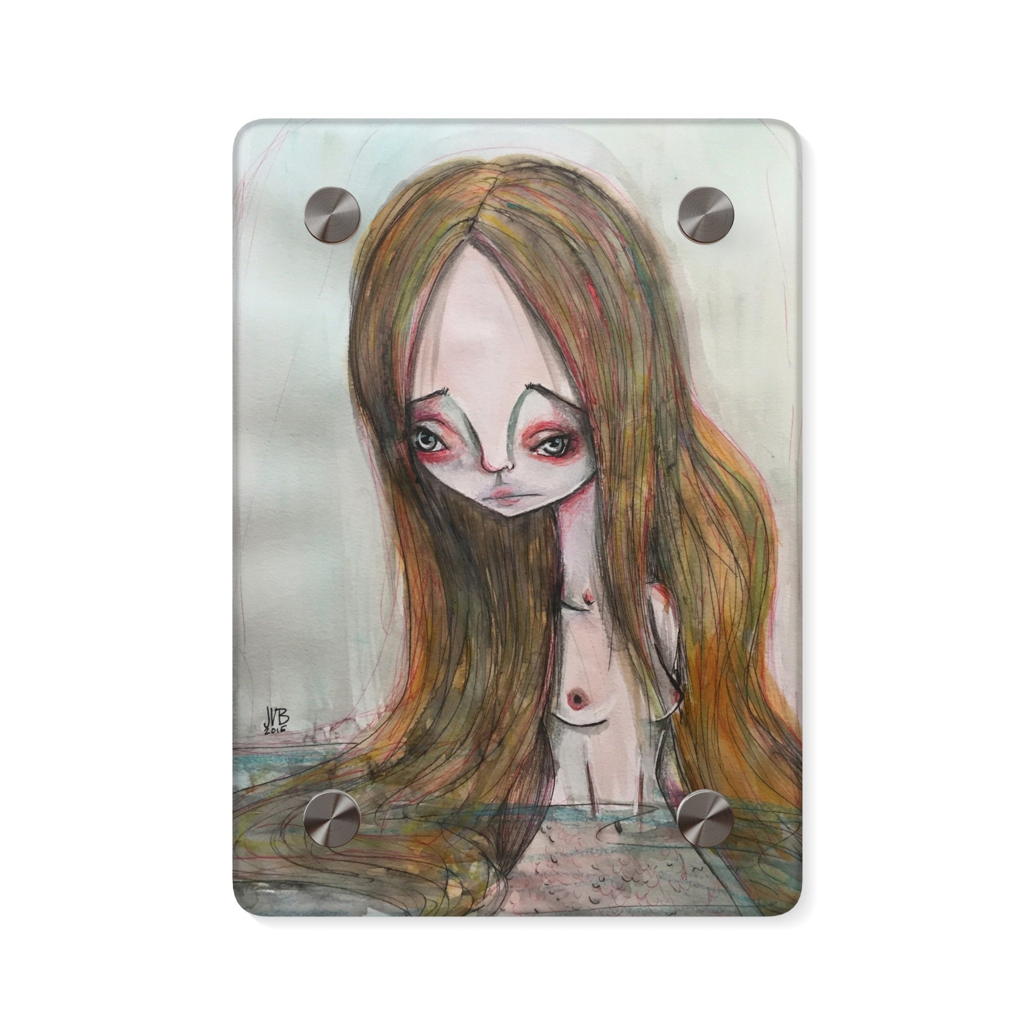 Dark Mermaid Siren Acrylic Wall Art Panel · Acrylic Print