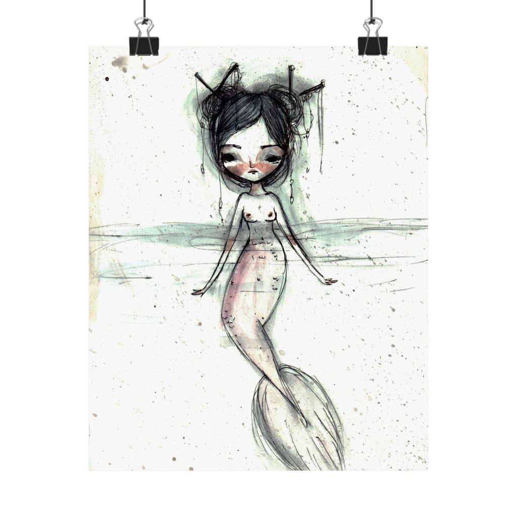 Watercolor Mermaid II · Poster Print