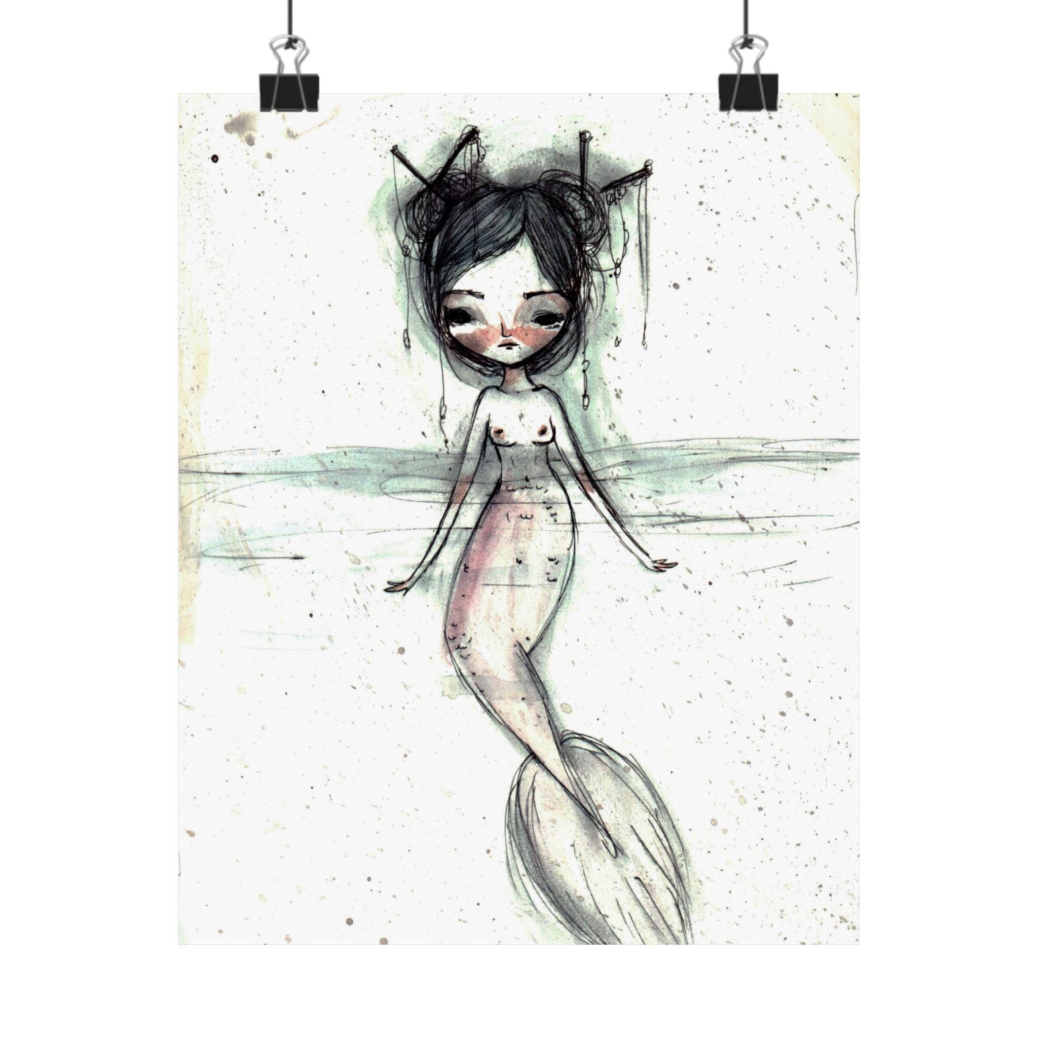 Watercolor Mermaid II · Poster Print