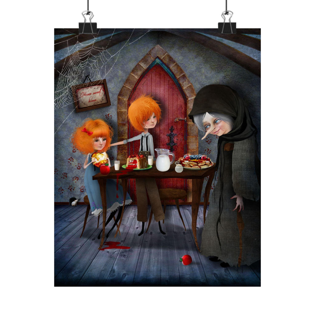 Hansel and Gretel in the Witches House · Poster Print