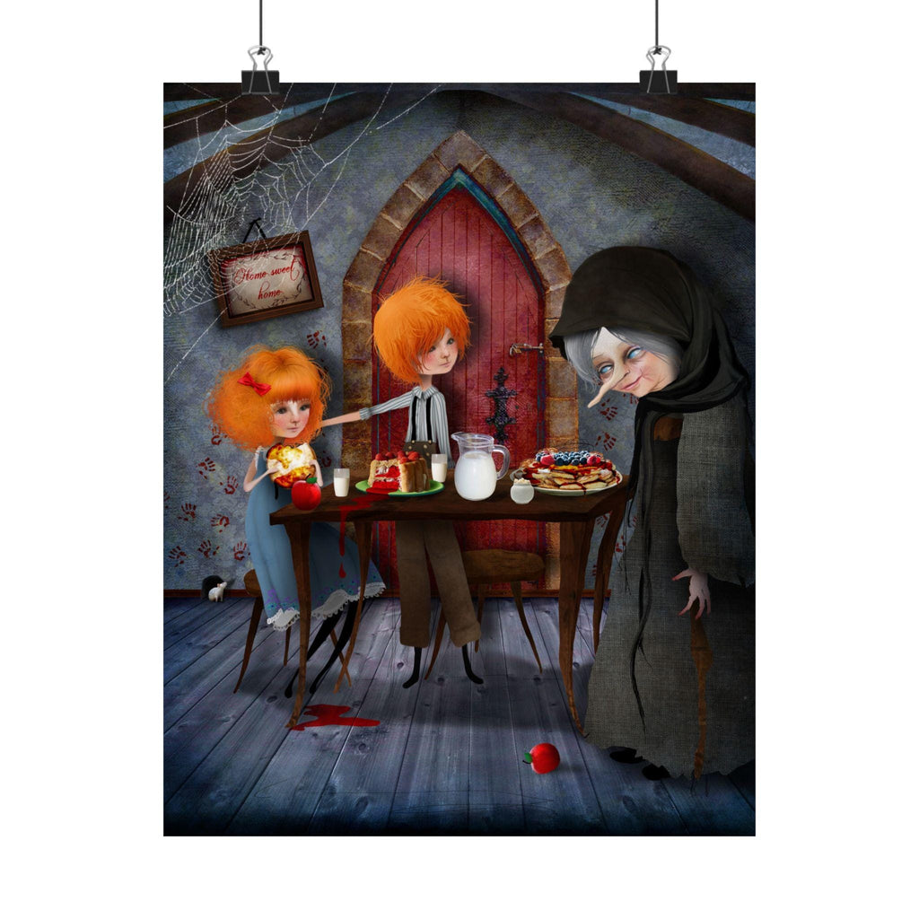 Hansel and Gretel in the Witches House · Poster Print