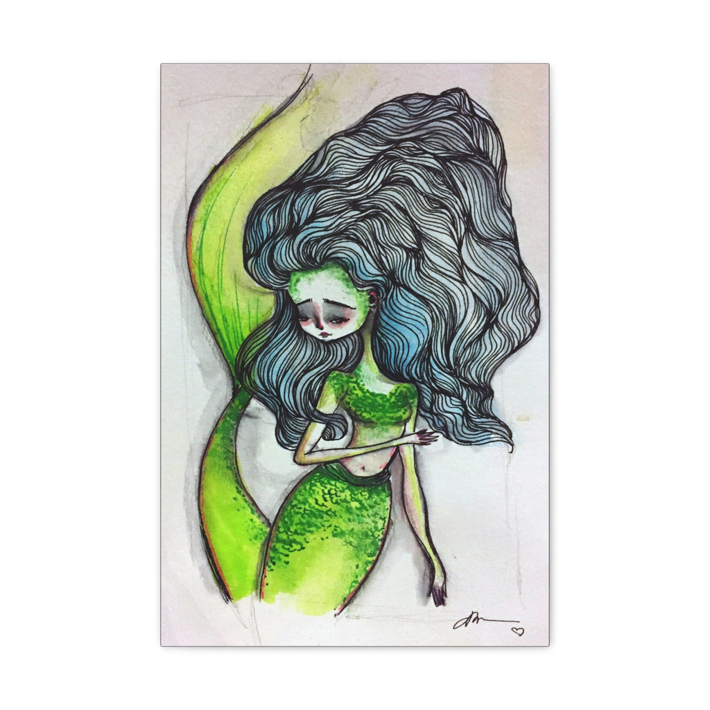 Mermaid in Green and Blue · Canvas Print
