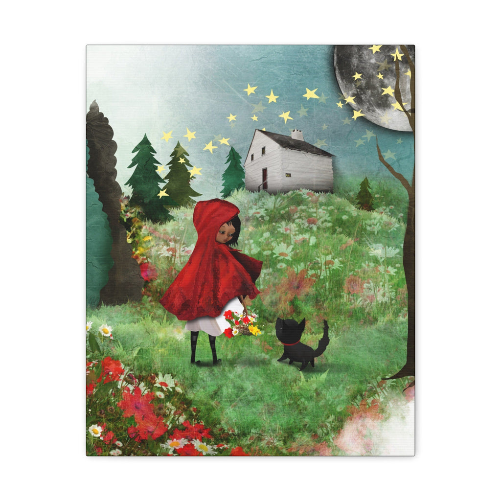 Little Red Riding Hood, the Wolf and Grandma's House · Canvas Print
