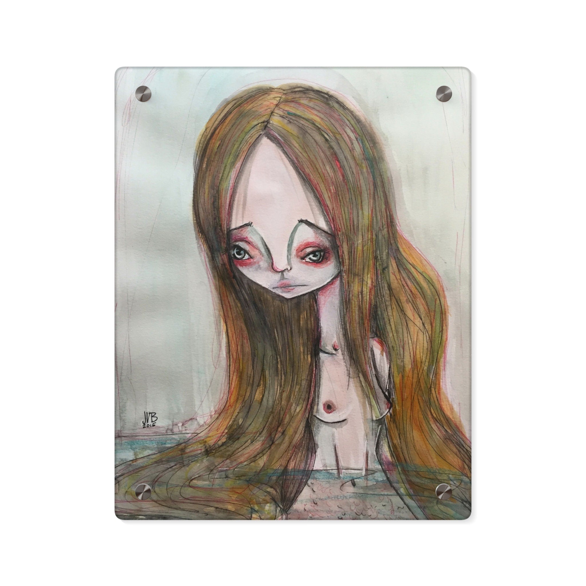 Dark Mermaid Siren Acrylic Wall Art Panel · Acrylic Print