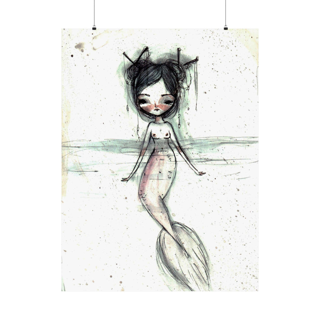 Watercolor Mermaid II · Poster Print