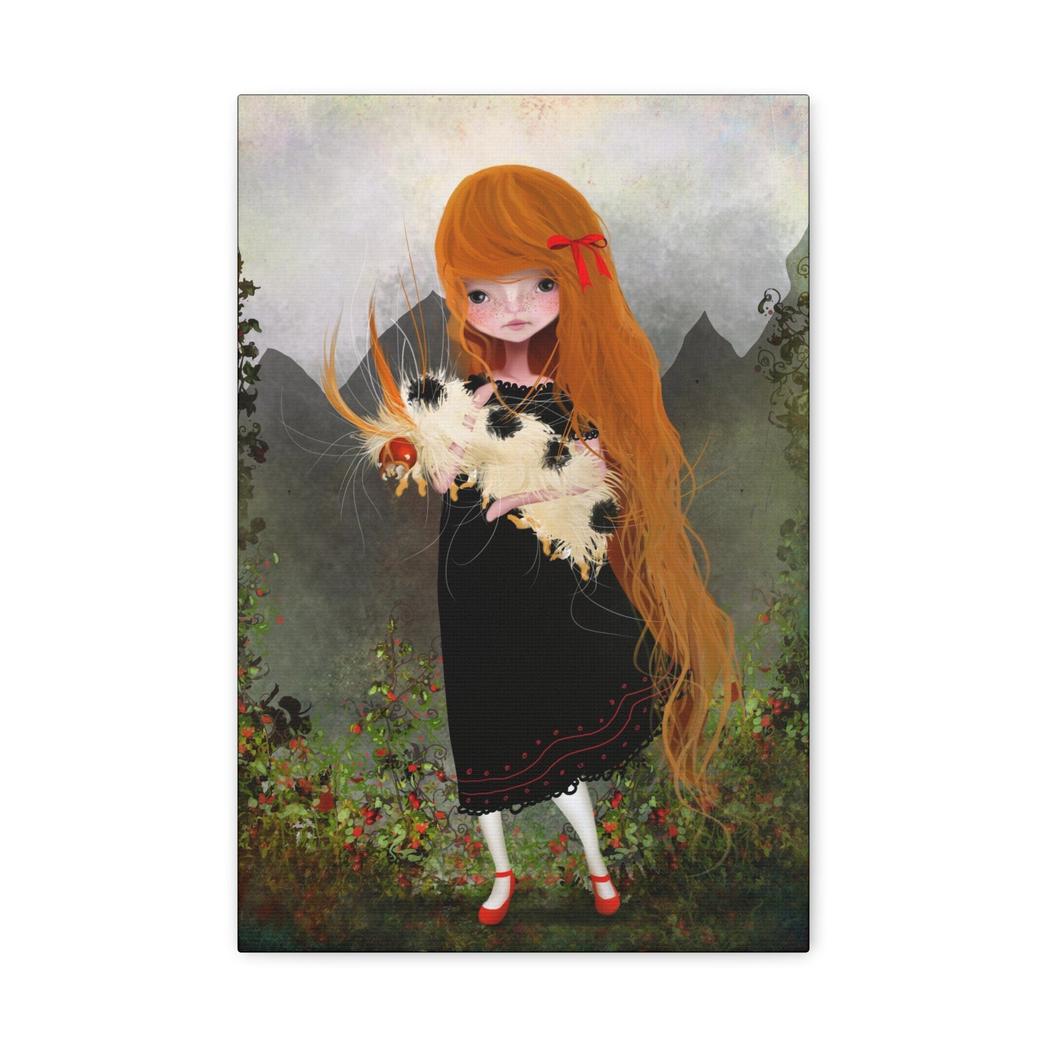 Little Arabella Miller and her Caterpillar · Canvas Print