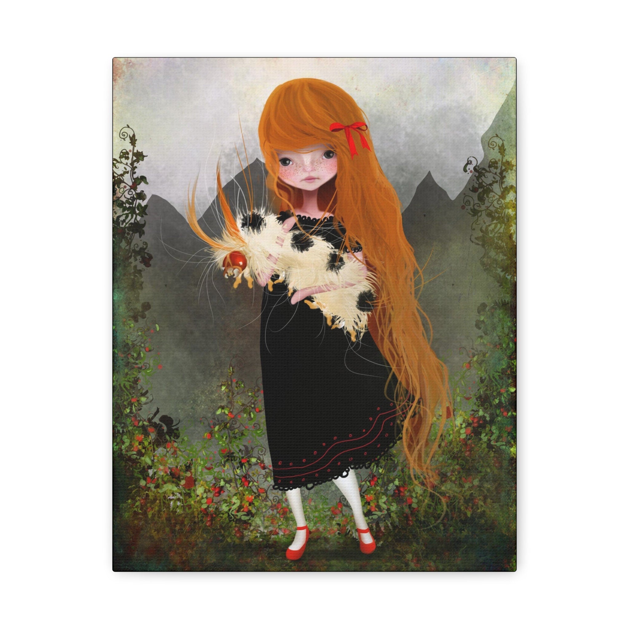 Little Arabella Miller and her Caterpillar · Canvas Print