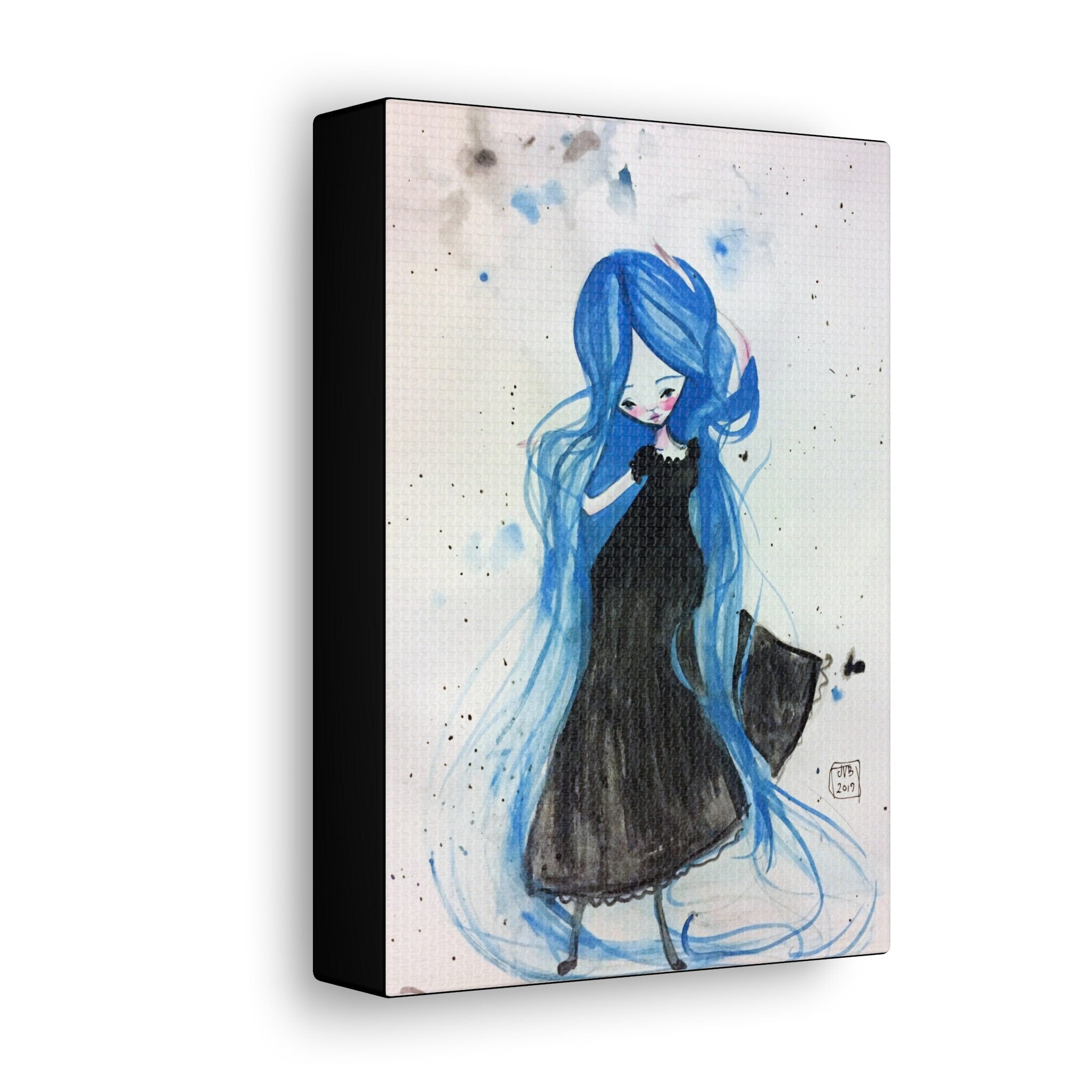 Rapunzel in Blue · Canvas Print
