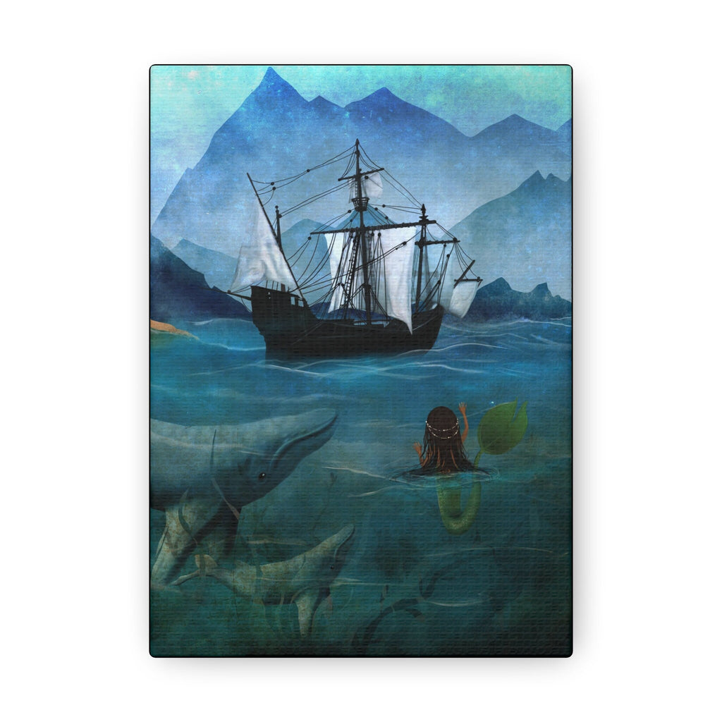 The Little Mermaid and the Ship · Canvas Print