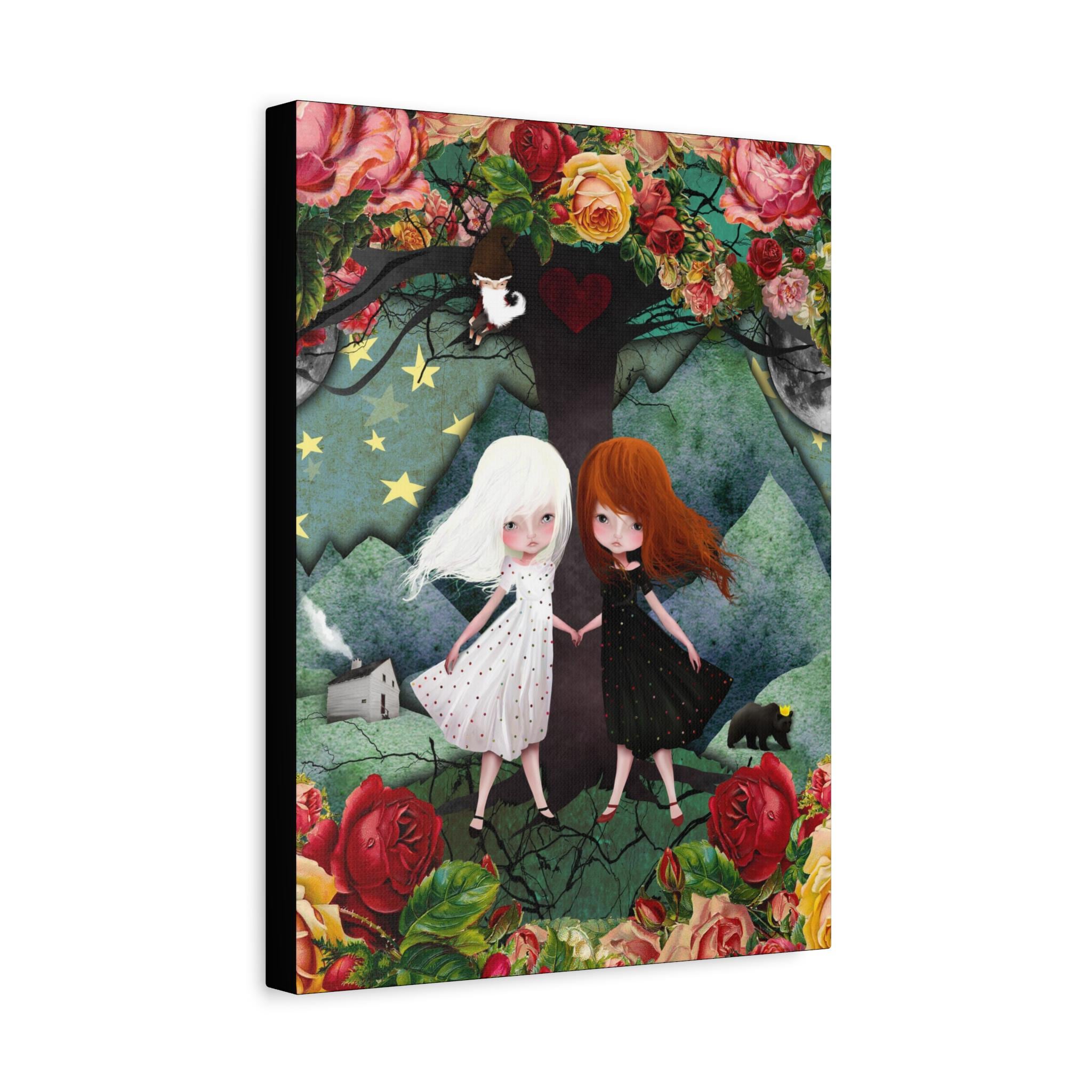 Snow White and Rose Red · Canvas Print
