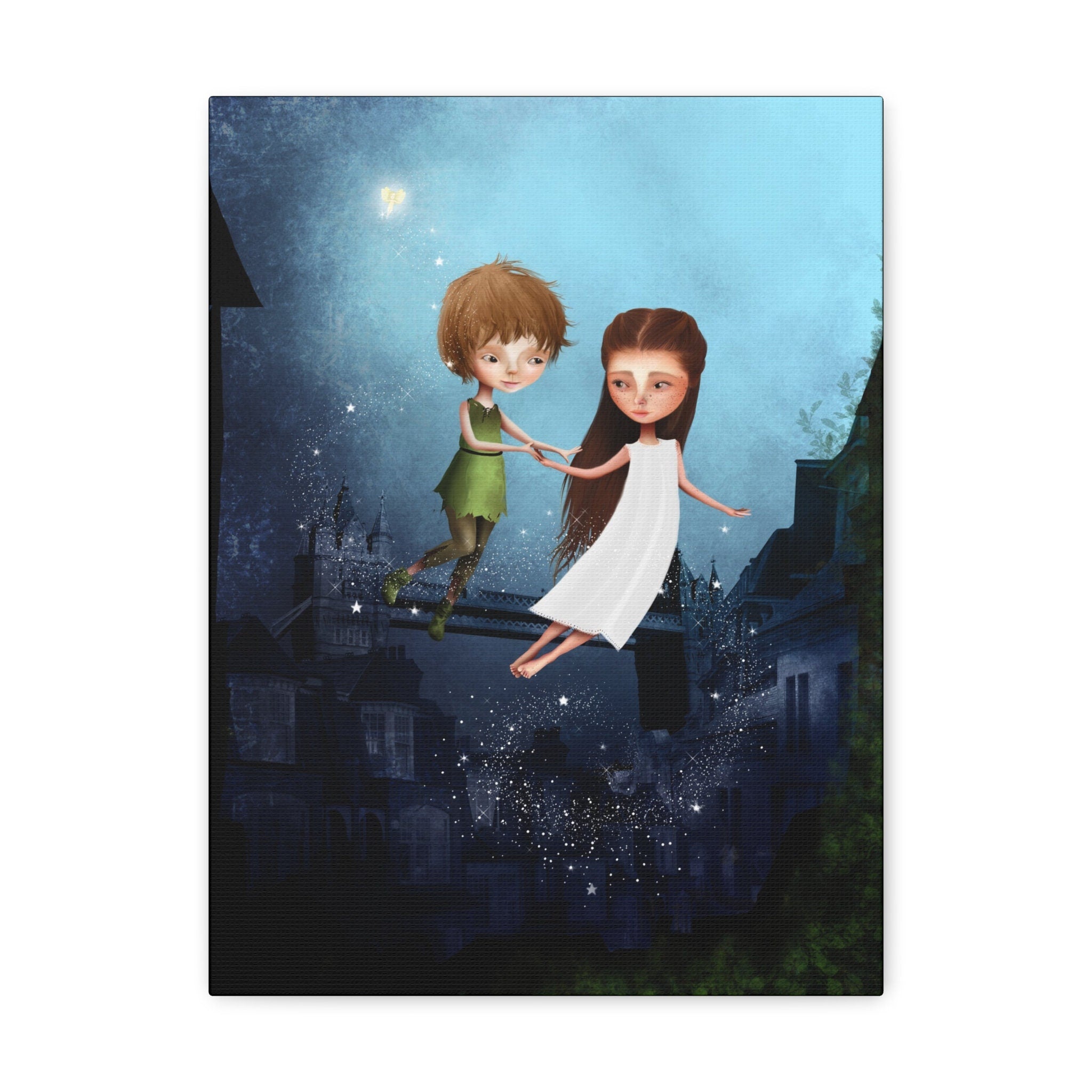 Peter Pan and Wendy in London · Canvas Print