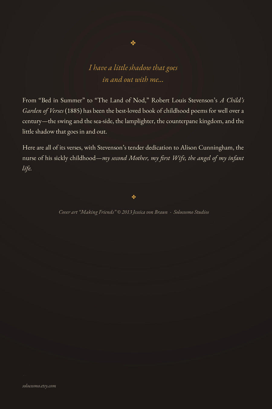 A Child's Garden of Verses, back cover