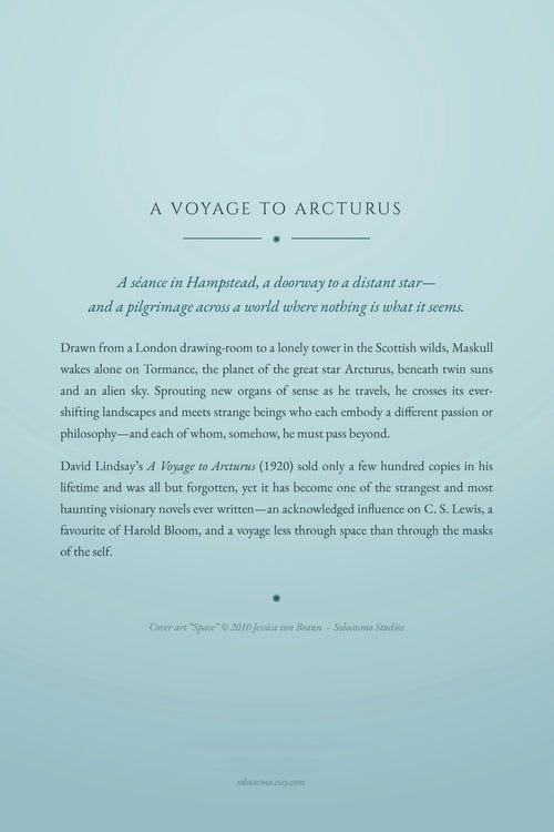 A Voyage to Arcturus, back cover