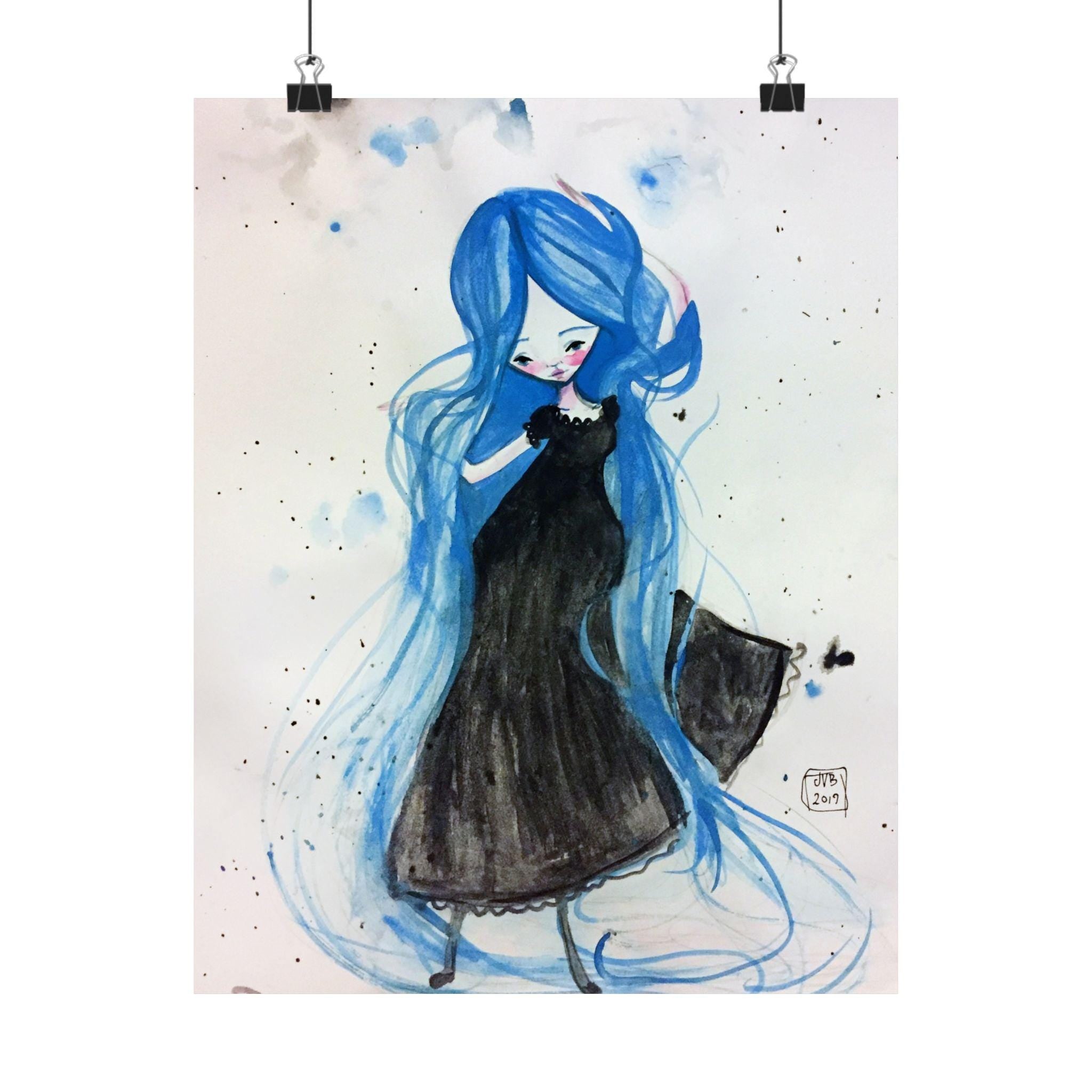 Rapunzel in Blue · Poster Print