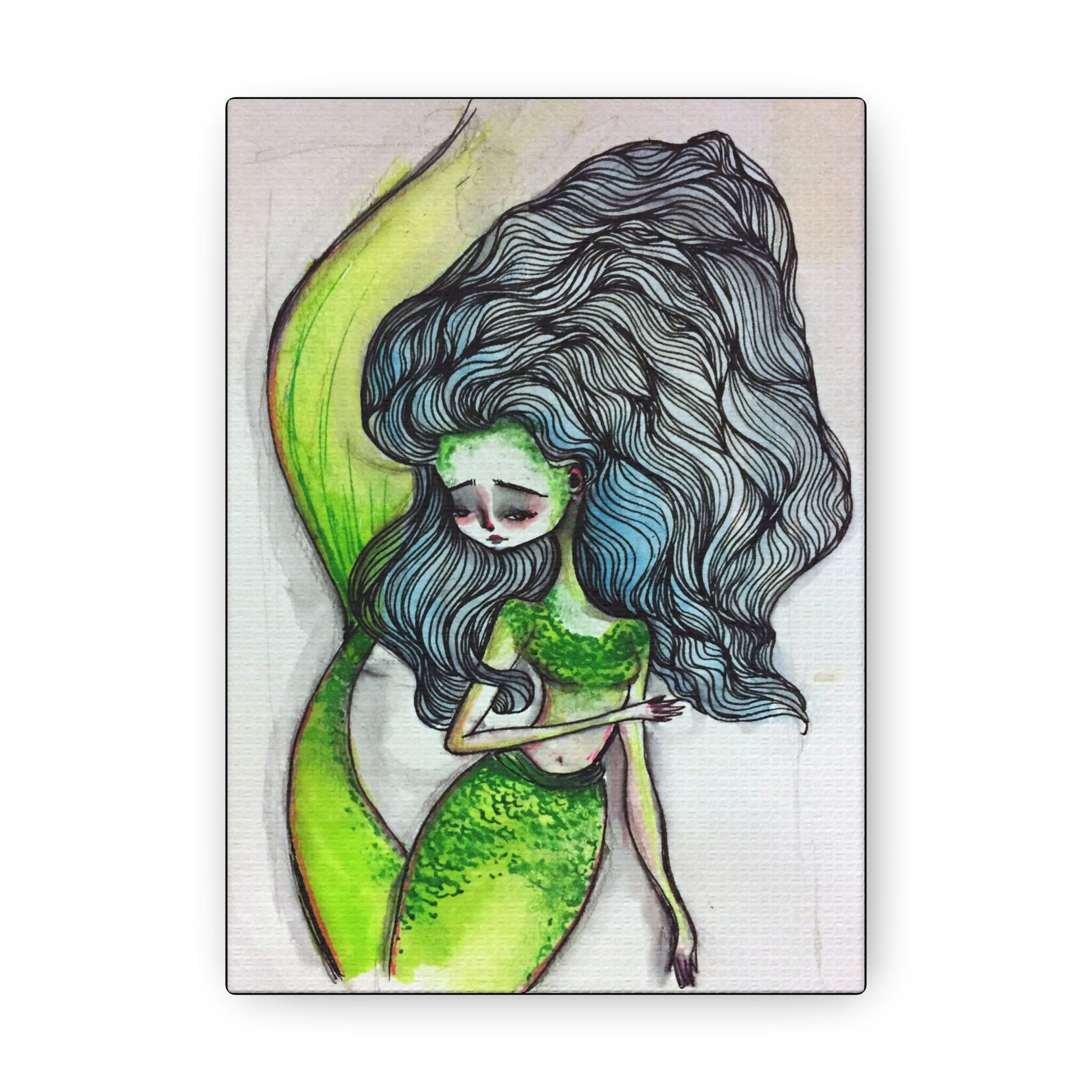 Mermaid in Green and Blue · Canvas Print