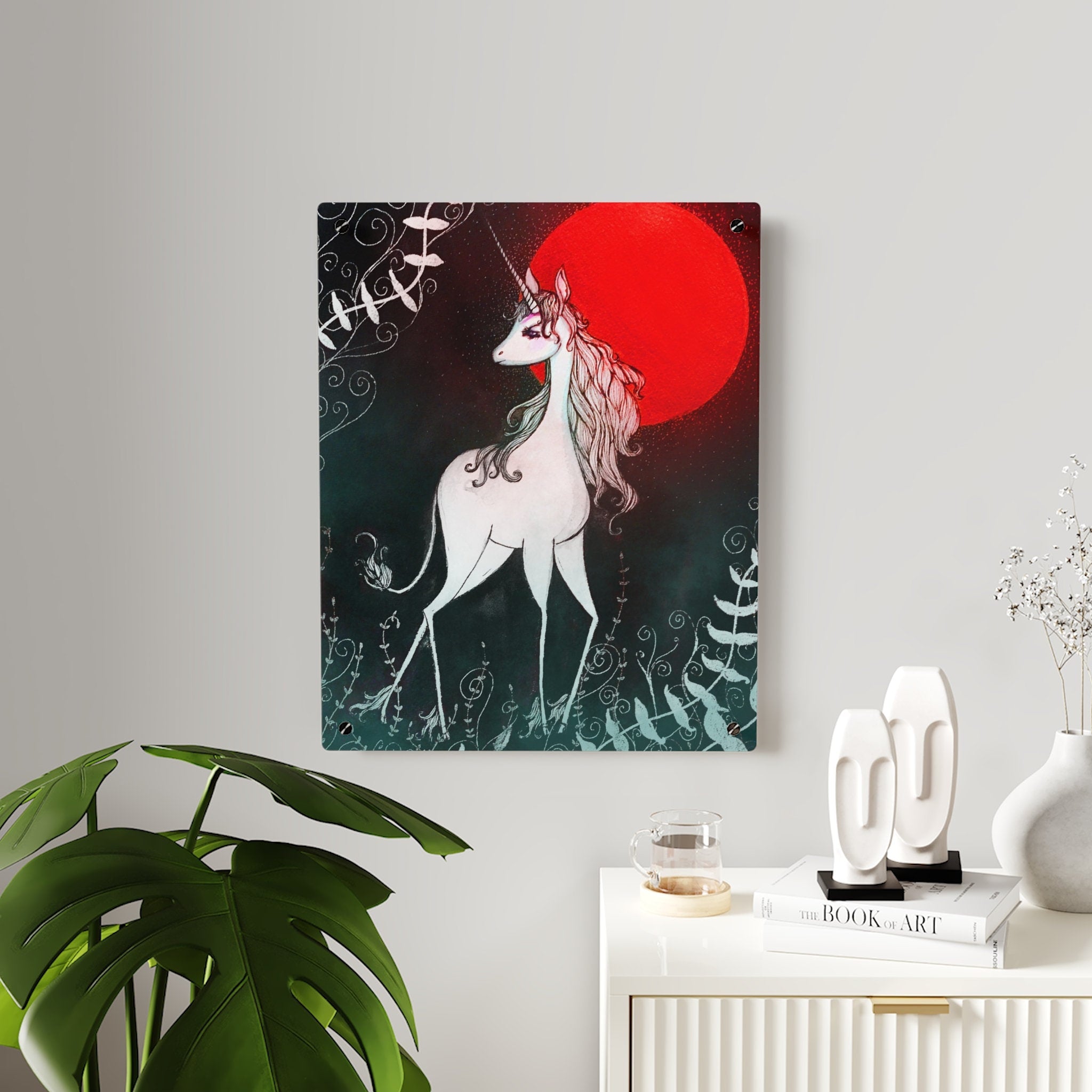 The Last Unicorn Red Moon Acrylic Wall Art Panel · Acrylic Print