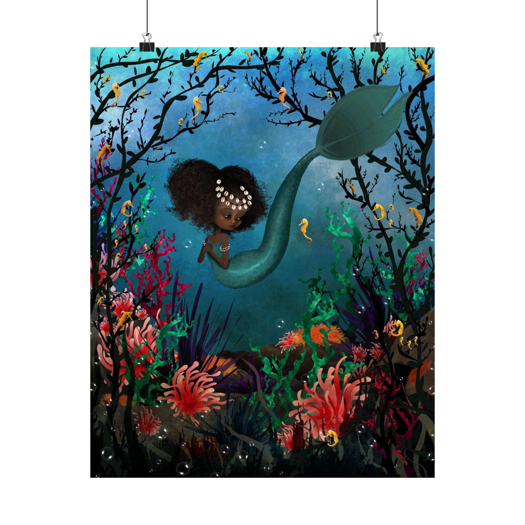 Teal Mermaid- Matte Vertical Posters · Poster Print