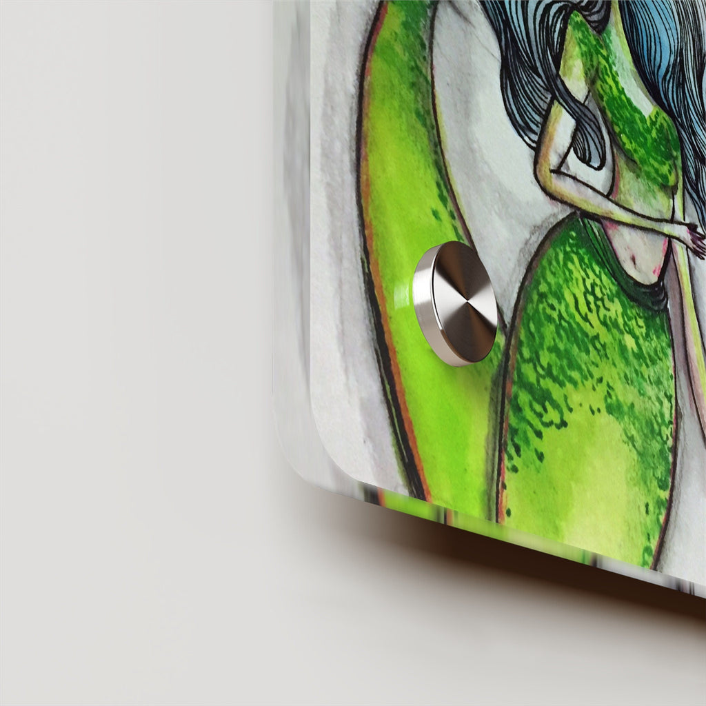Mermaid in Green Acrylic Wall Art Panel · Acrylic Print