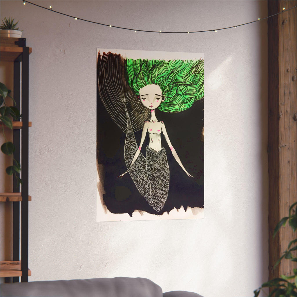 Mermaid in Green · Poster Print
