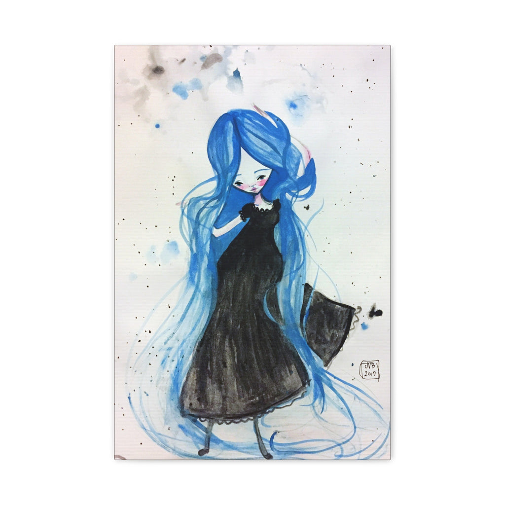 Rapunzel in Blue · Canvas Print