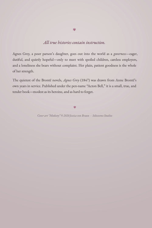 Agnes Grey, back cover