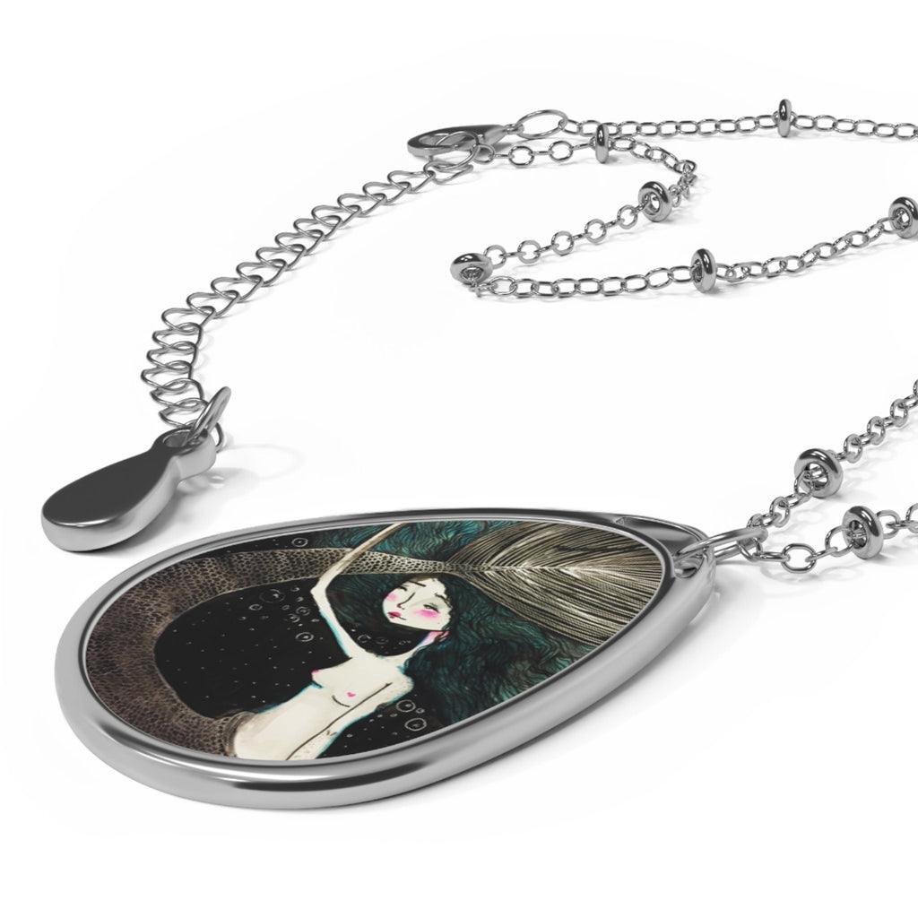 Little Teal Mermaid- Oval · Necklace