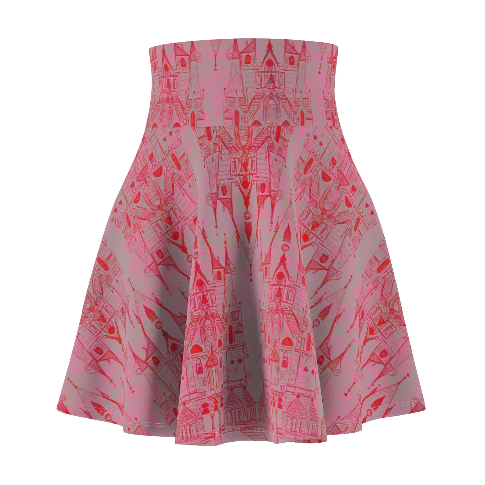 Cinderellas Castle in Neon Pink Women's Skater Skirt · Apparel