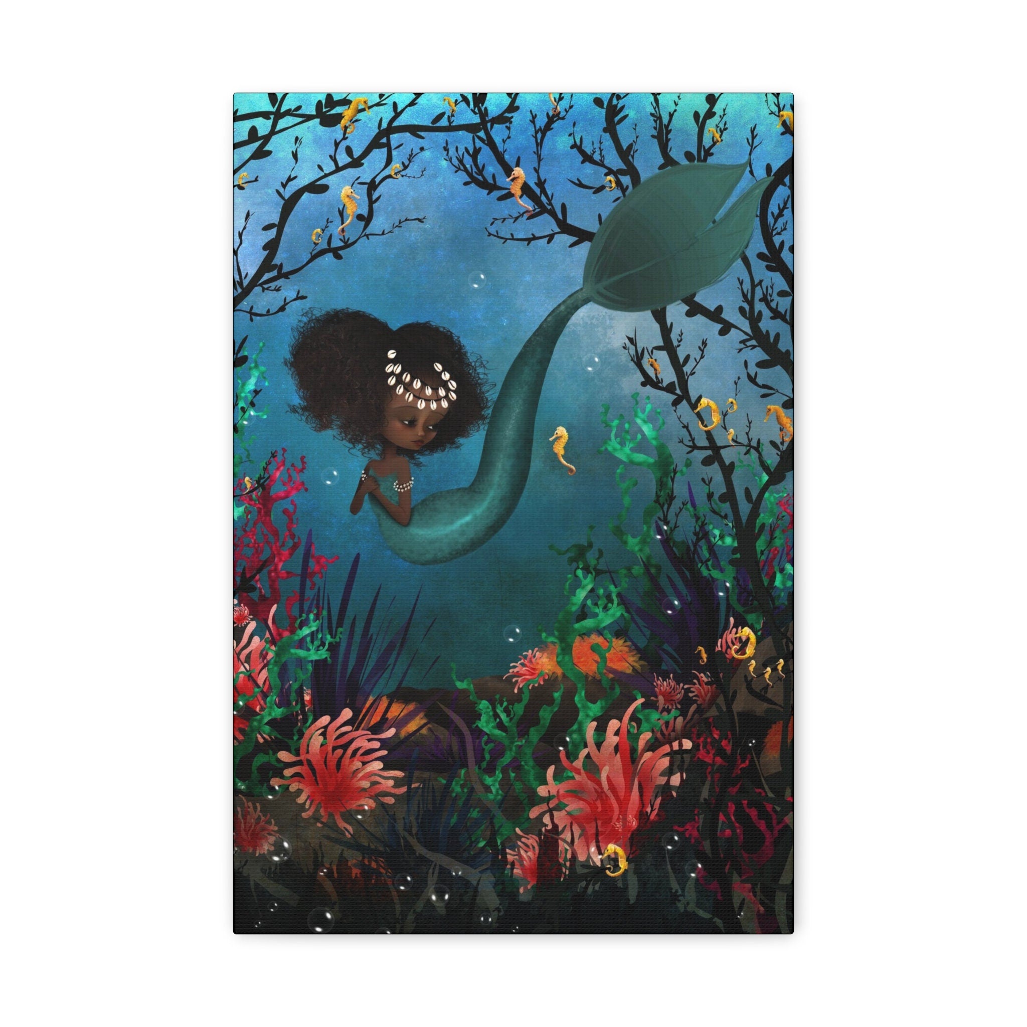 Teal Mermaid · Canvas Print