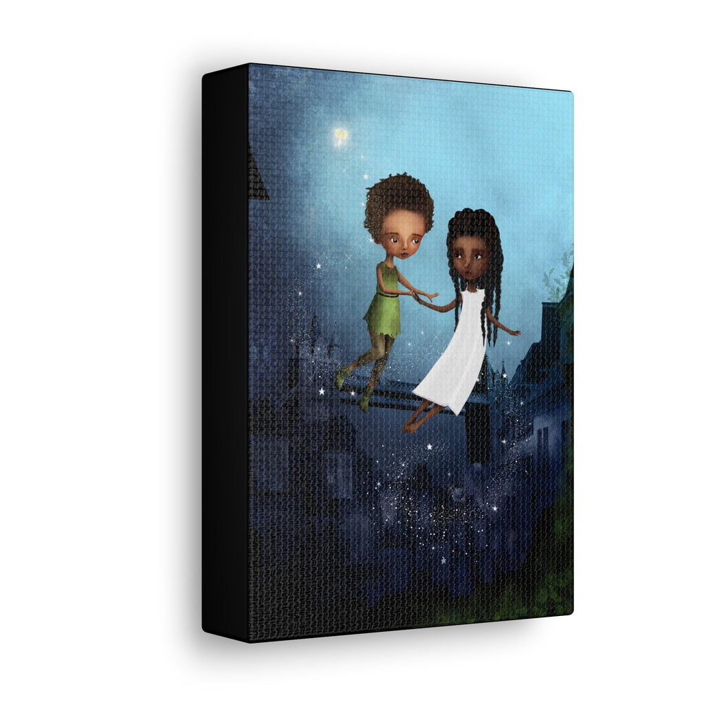 Peter Pan and Wendy in London · Canvas Print