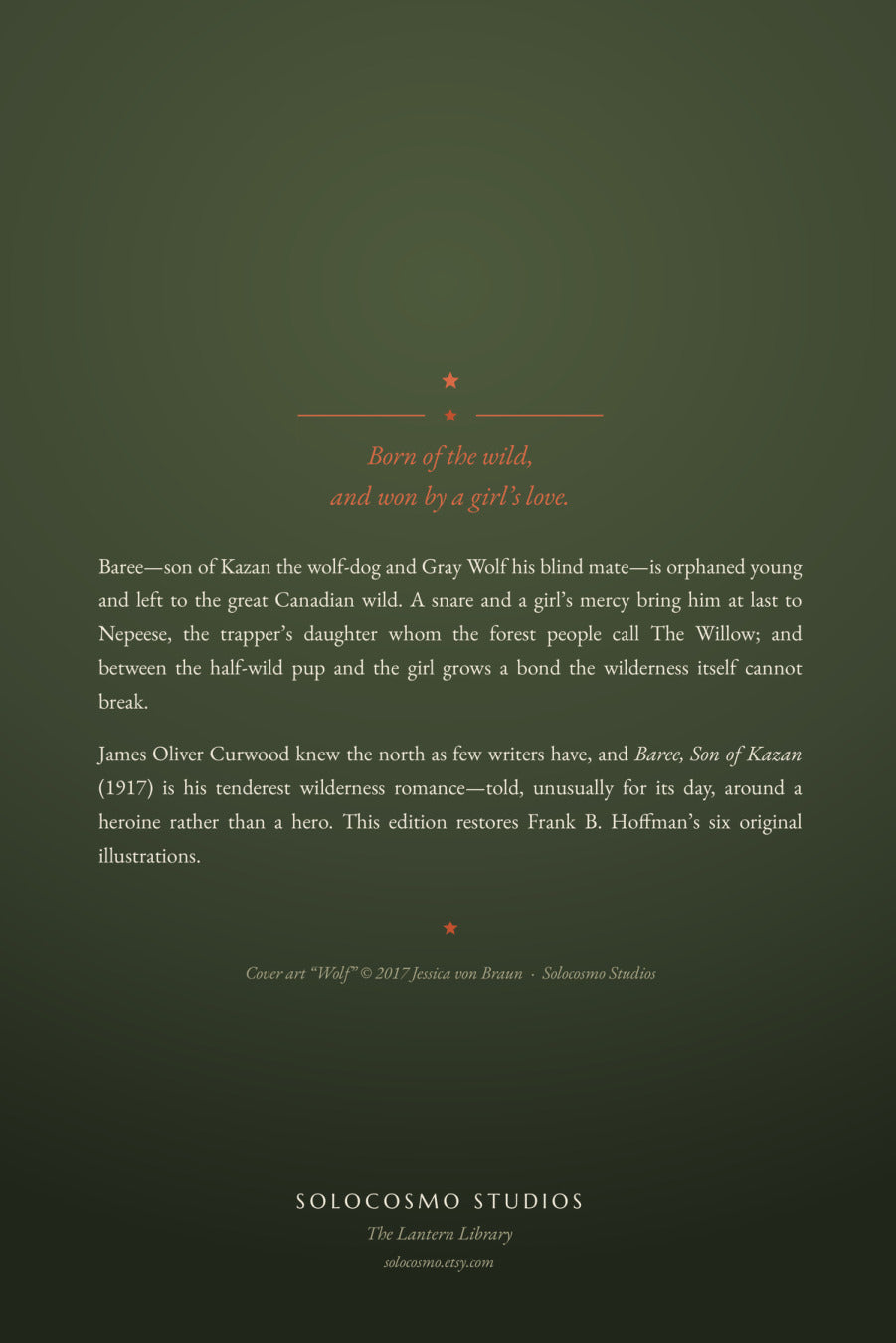 Baree, Son of Kazan, back cover