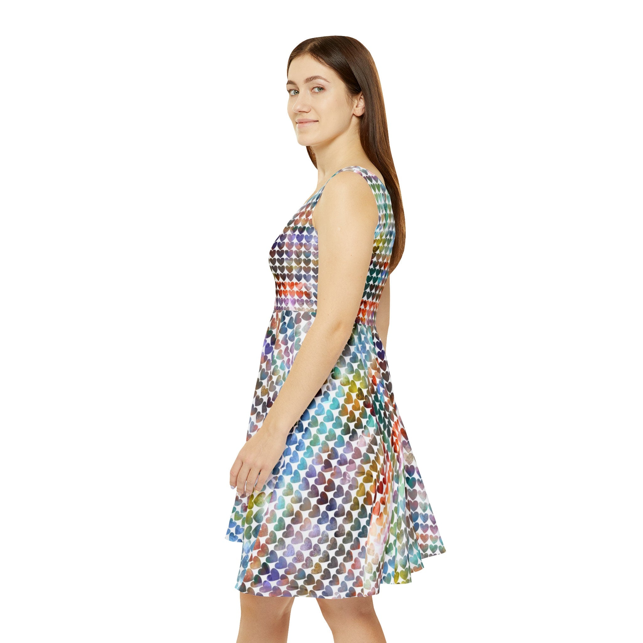 Rainbow Hearts Skater Dress · Apparel