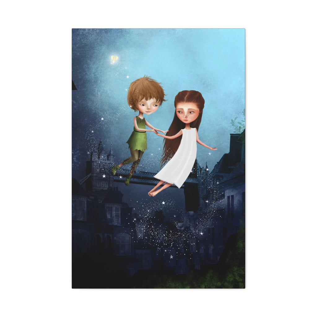Peter Pan and Wendy in London · Canvas Print
