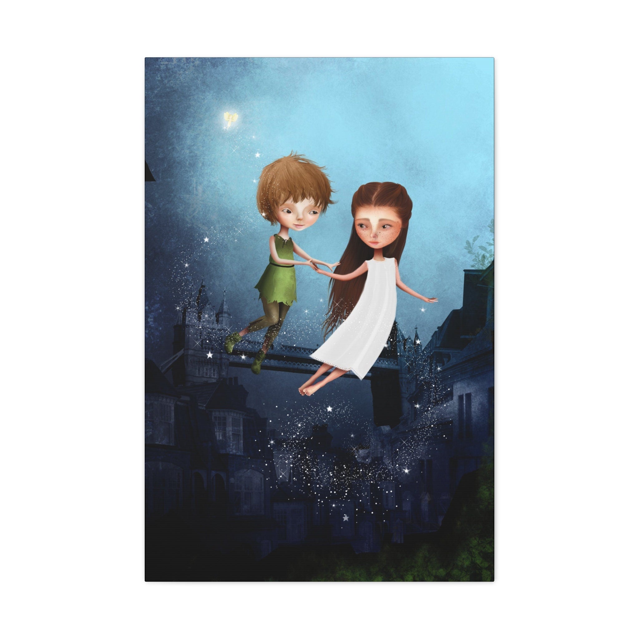Peter Pan and Wendy in London · Canvas Print