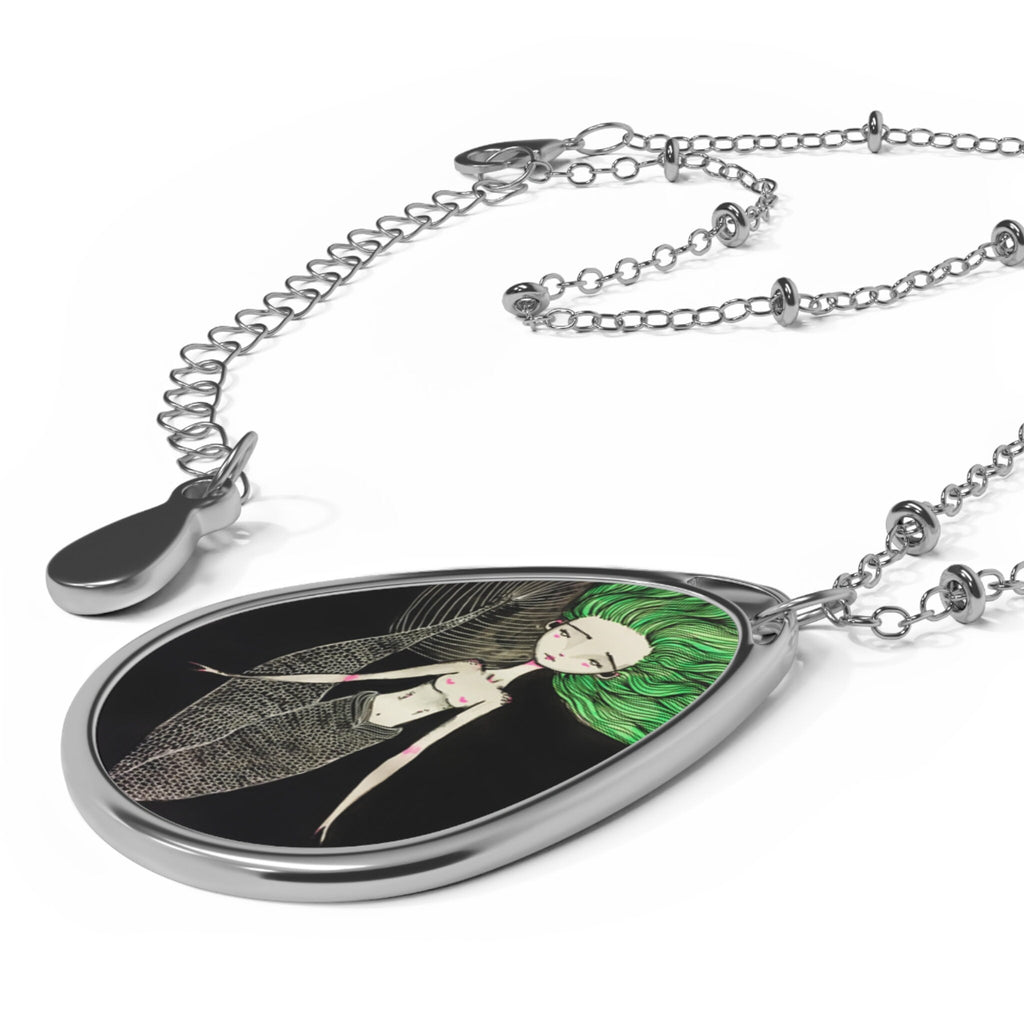 Little Green Mermaid- Oval · Necklace