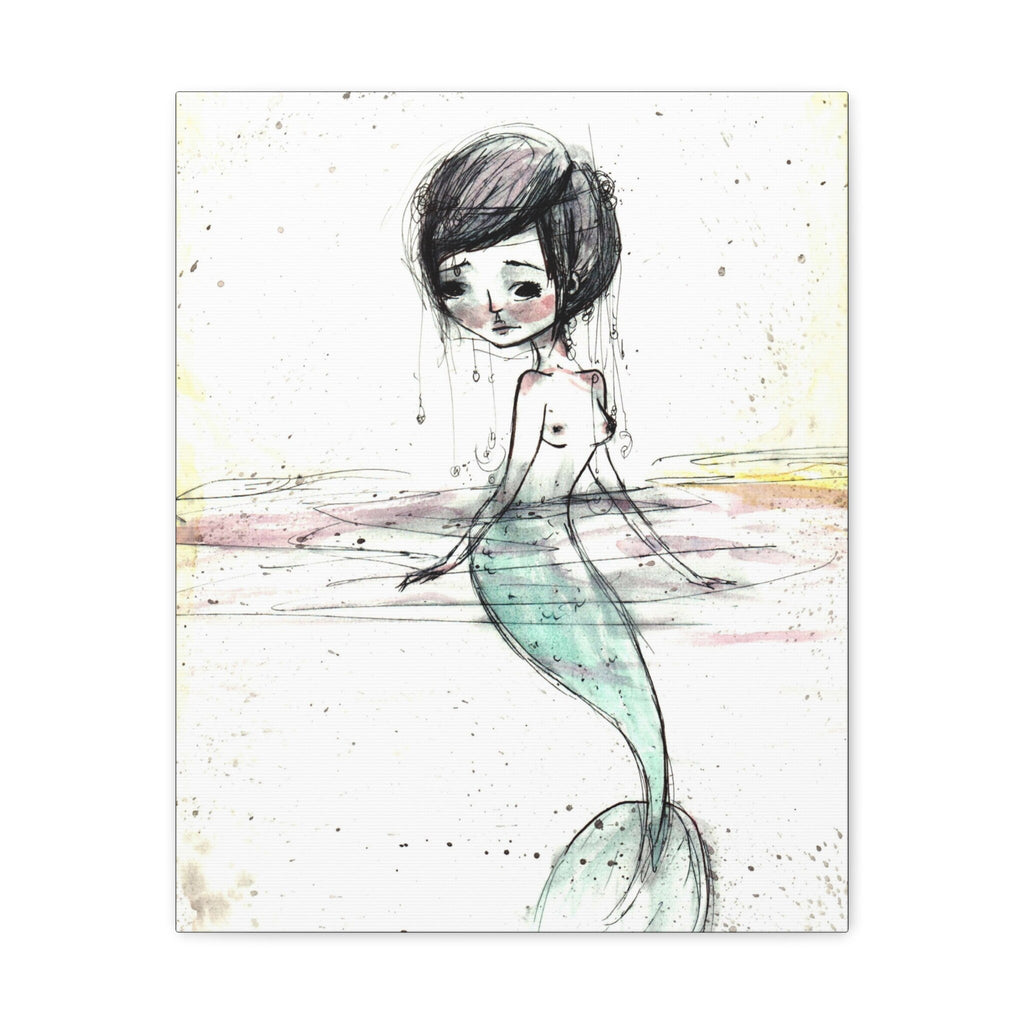 Watercolor Mermaid 1 · Canvas Print