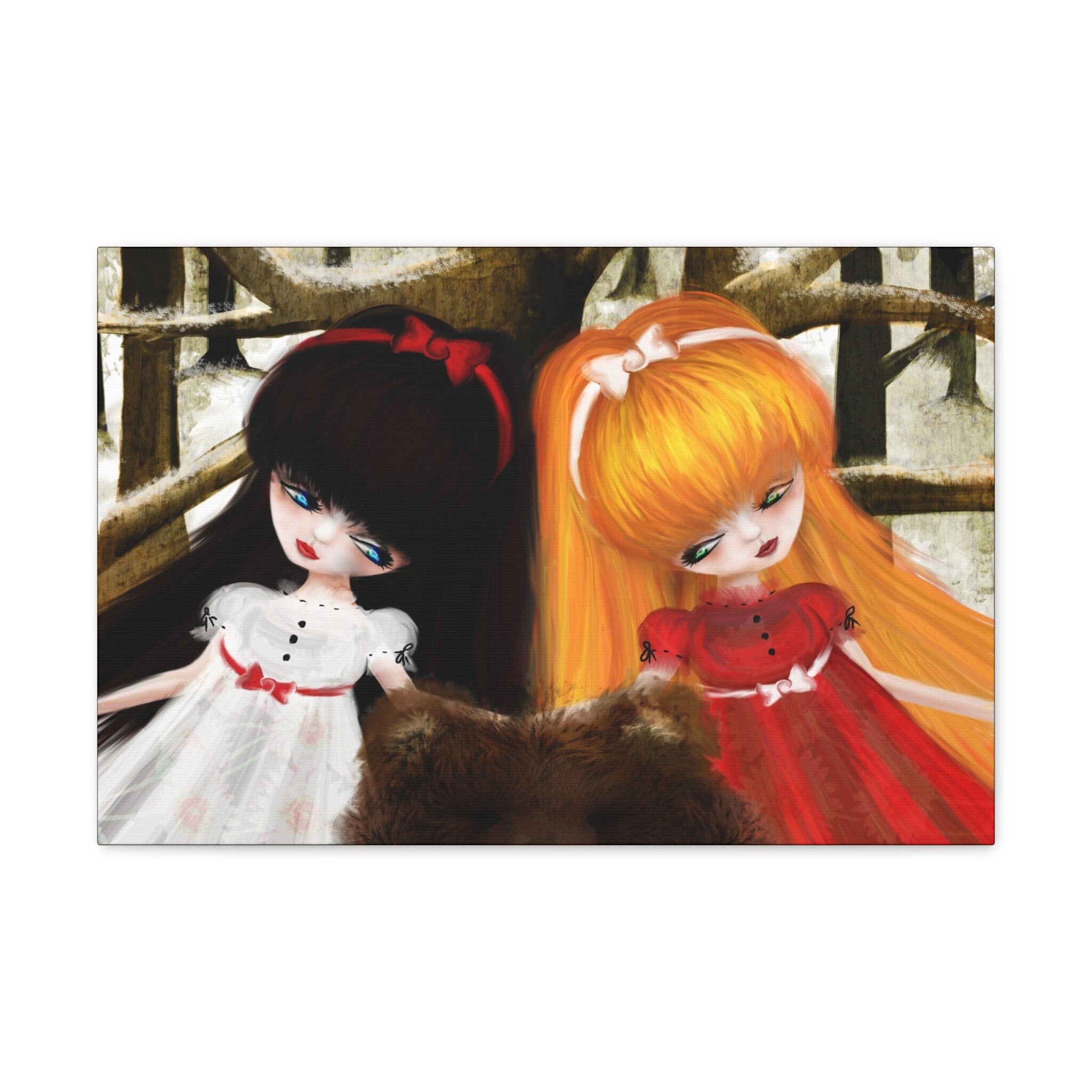 Snow White and Rose Red · Canvas Print