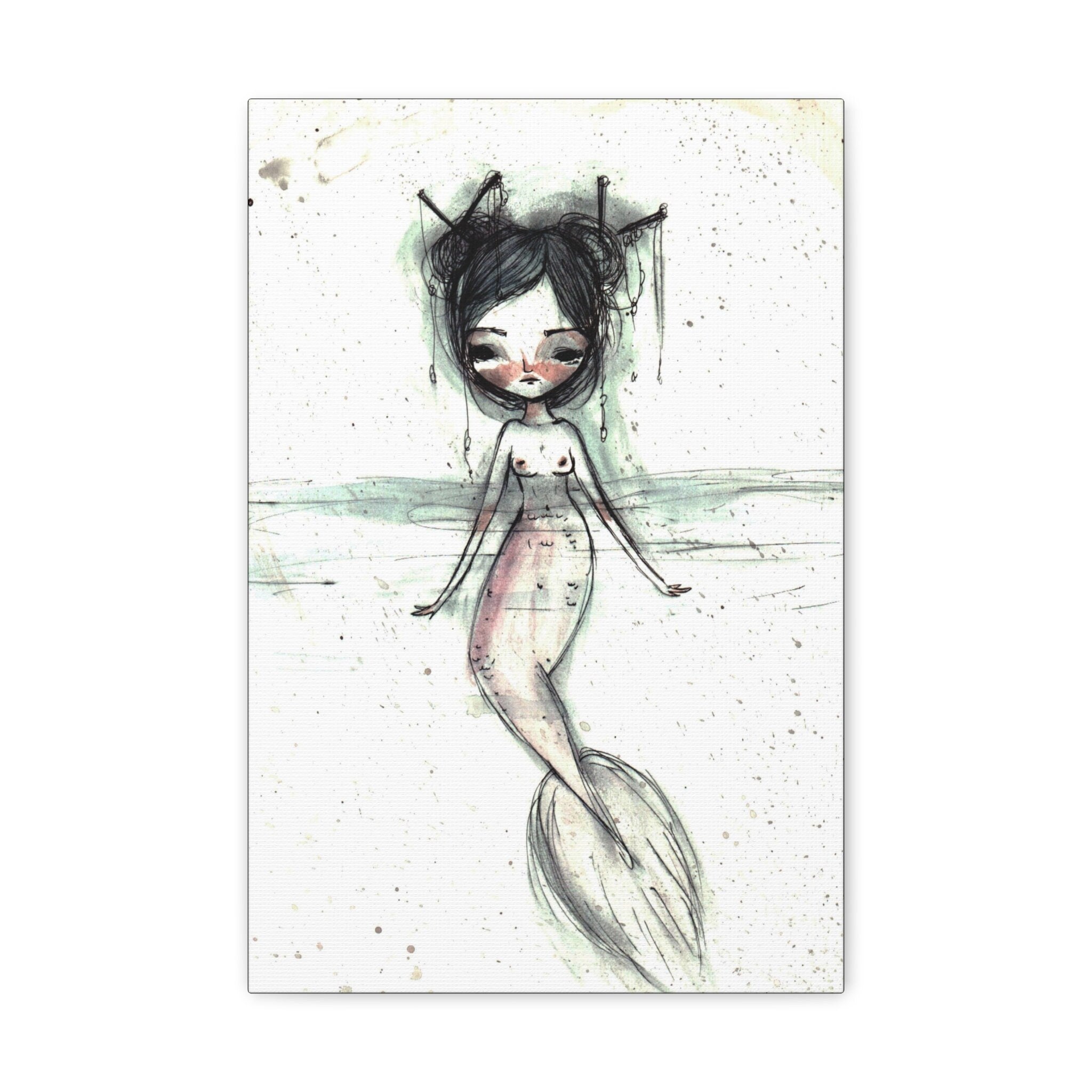 Watercolor Mermaid 2 · Canvas Print