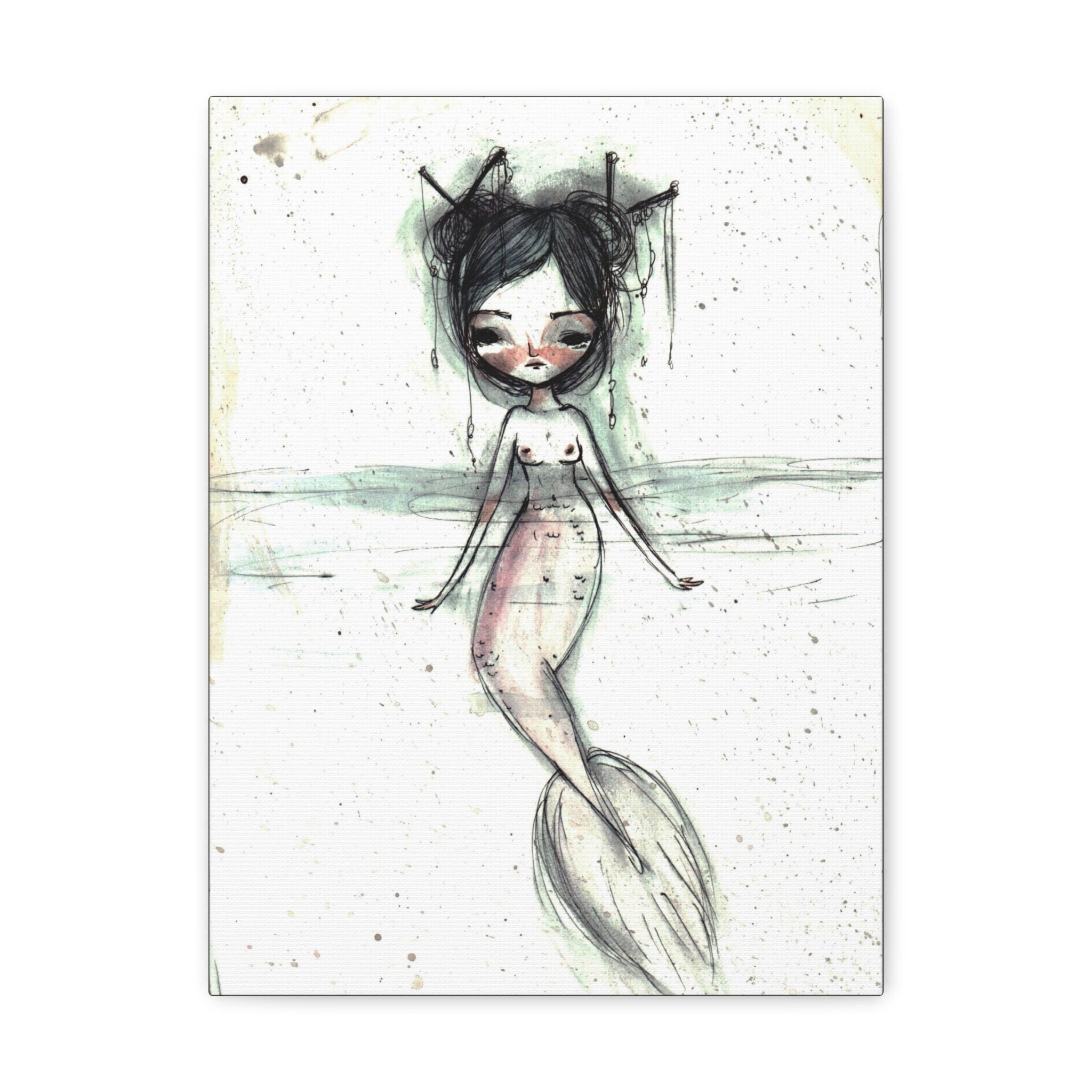 Watercolor Mermaid 2 · Canvas Print