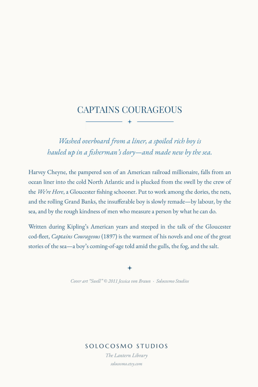 Captains Courageous, back cover