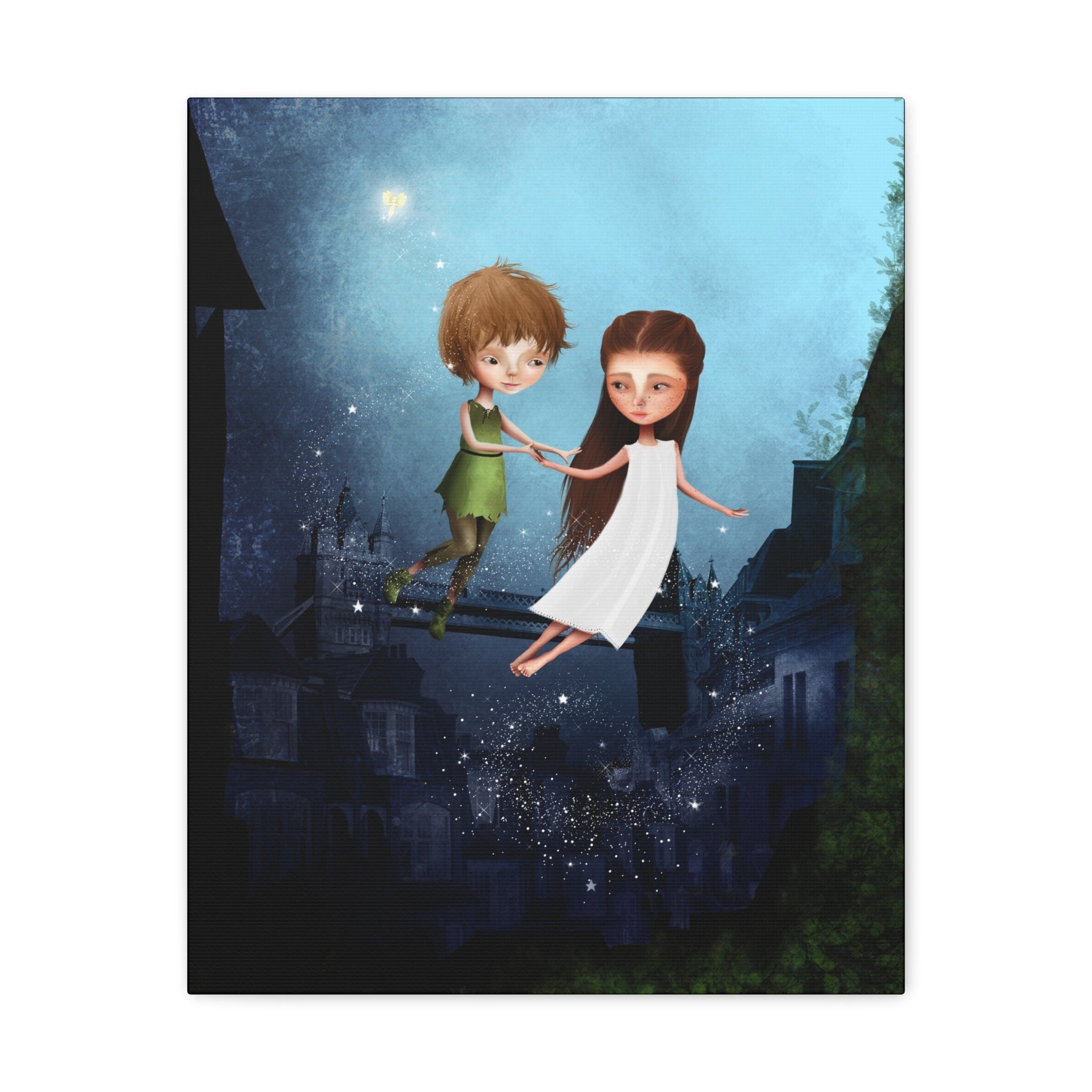 Peter Pan and Wendy in London · Canvas Print
