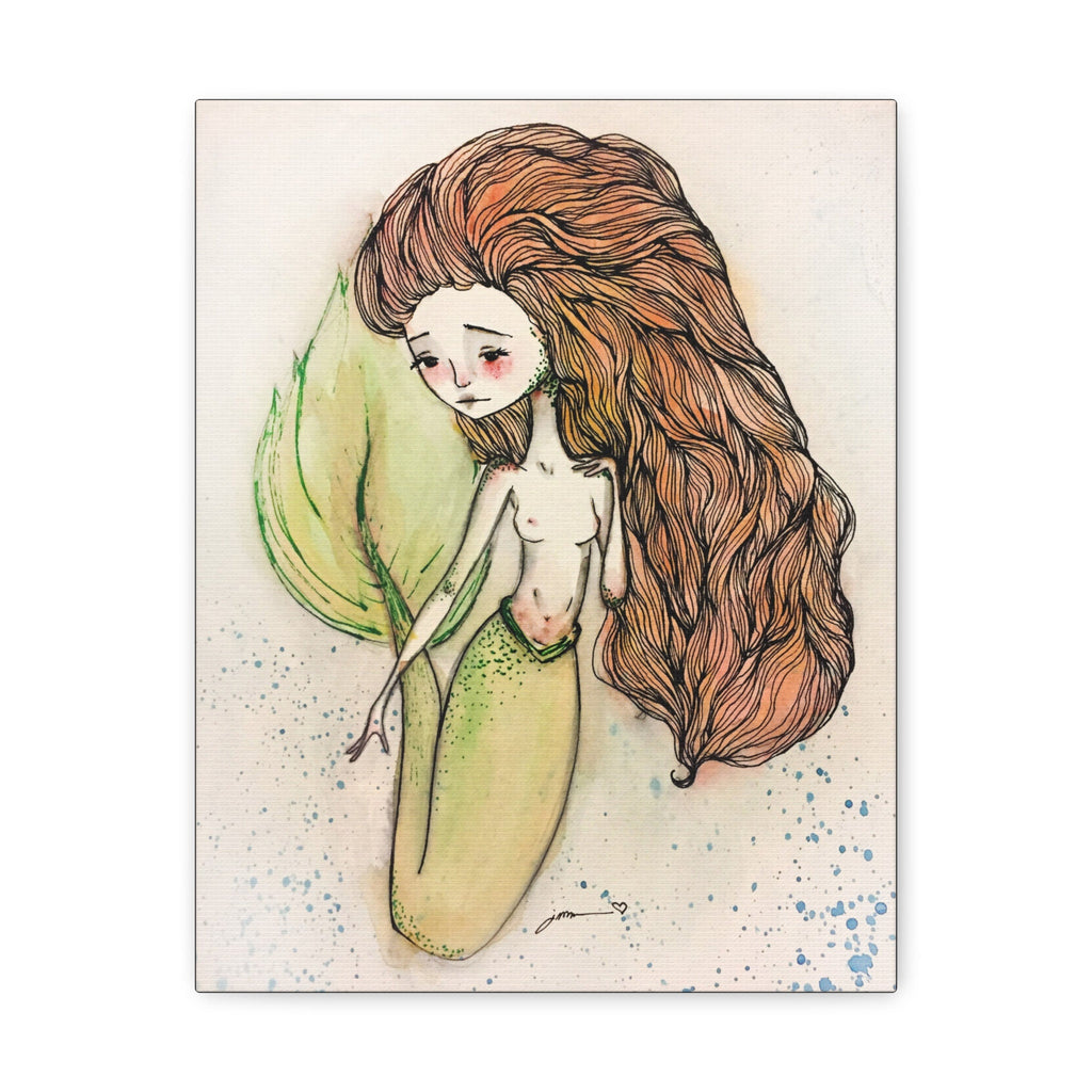 Little Mermaid in Red · Canvas Print